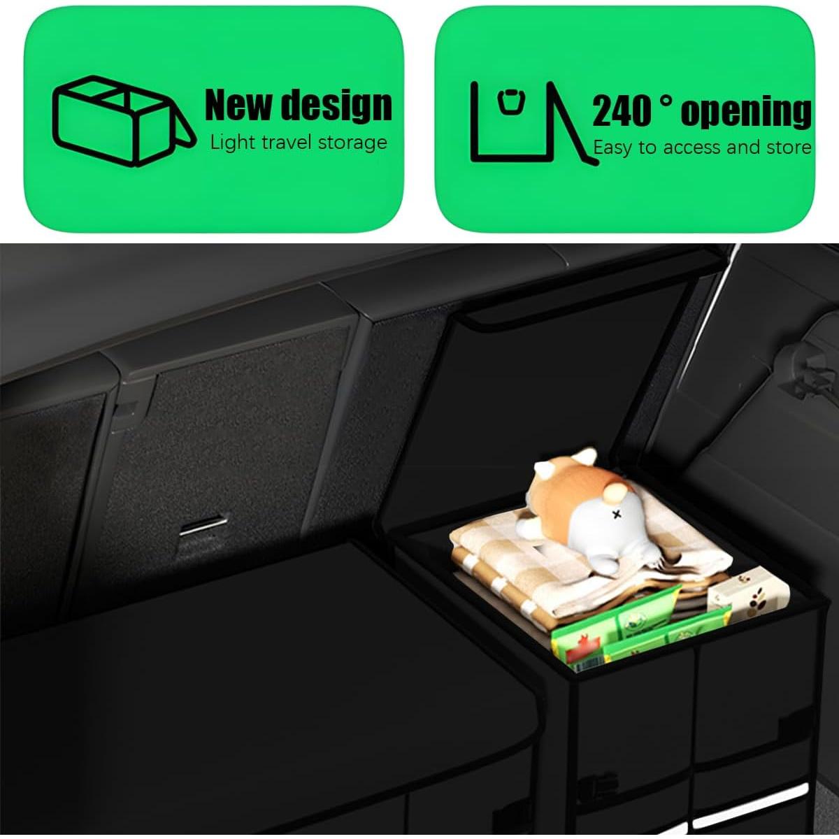 Organizador de Maletero de Coche KHGUZ Plegable 35x30x30cm Negro