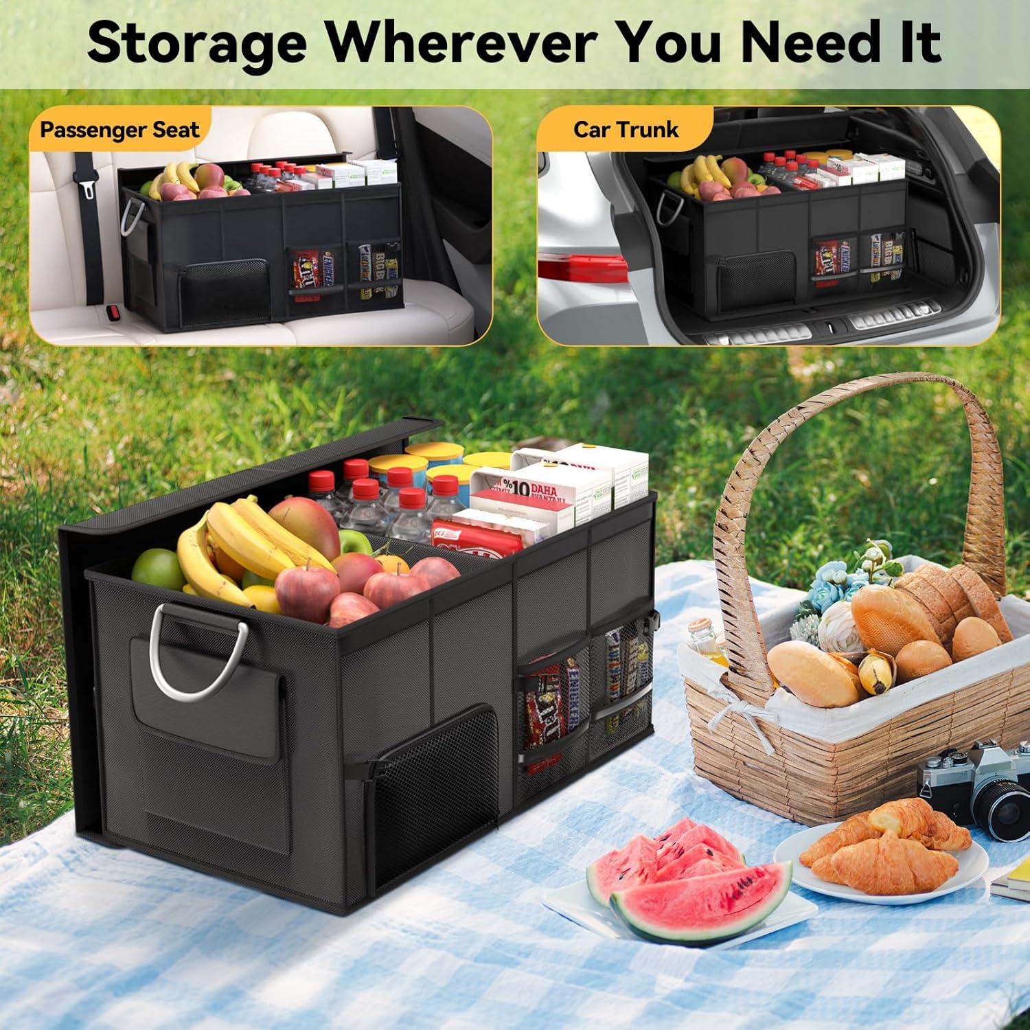 Organizador de Maletero CLESOO 56L Plegable para SUV Negro