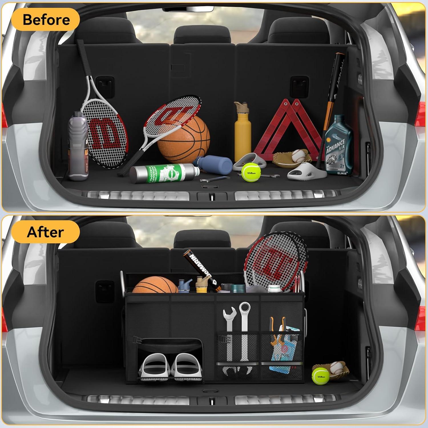 Organizador de Maletero CLESOO 56L Plegable para SUV Negro