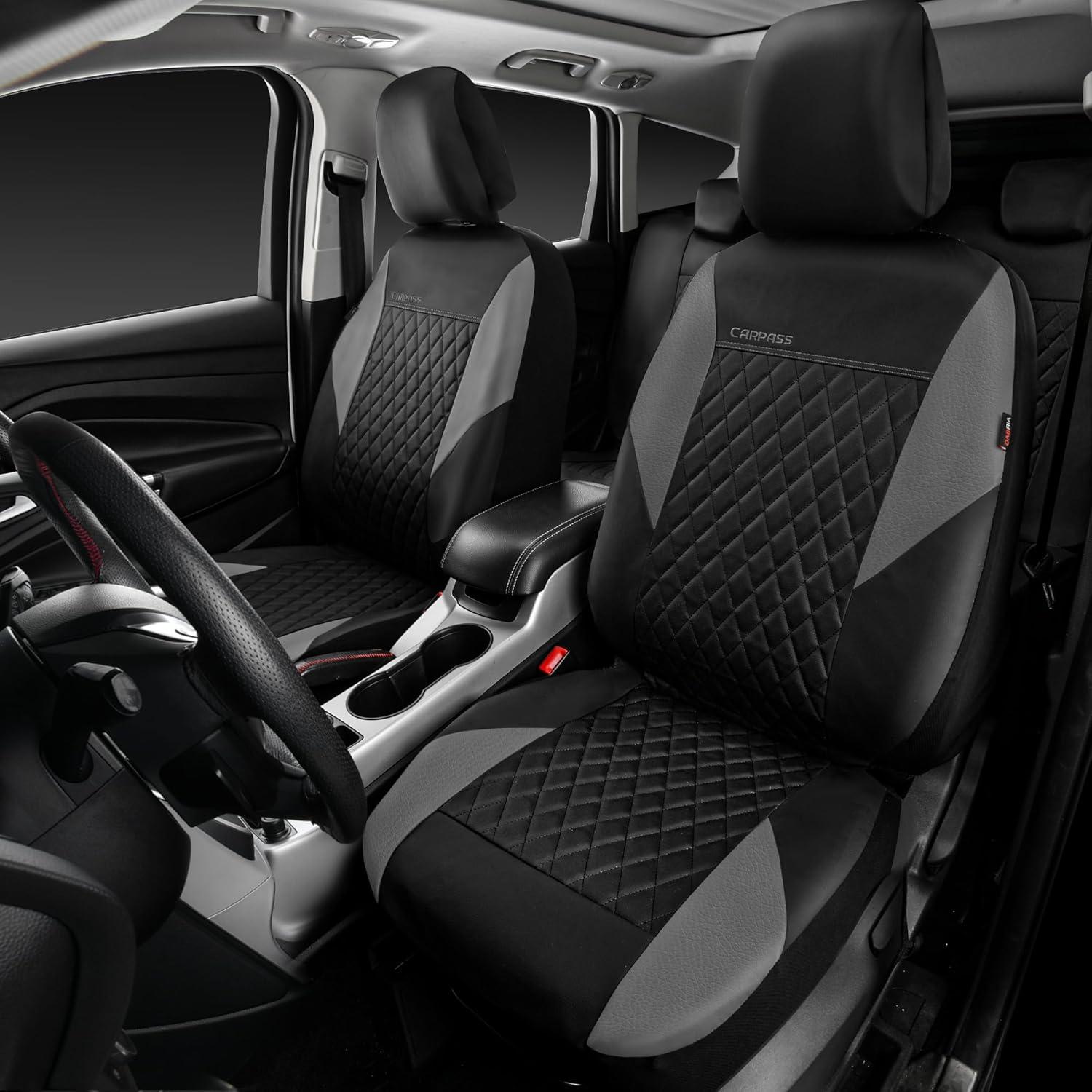 Fundas de Asiento de Cuero Acolchado CAR PASS Juego Completo