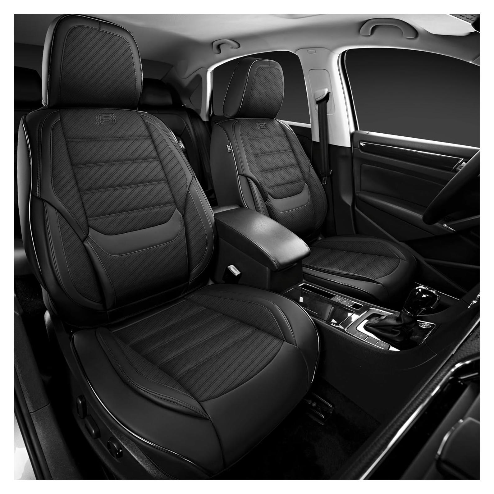 Funda de Asiento Skechers Max Cushioning, Cuero Negro, 2 Unidades