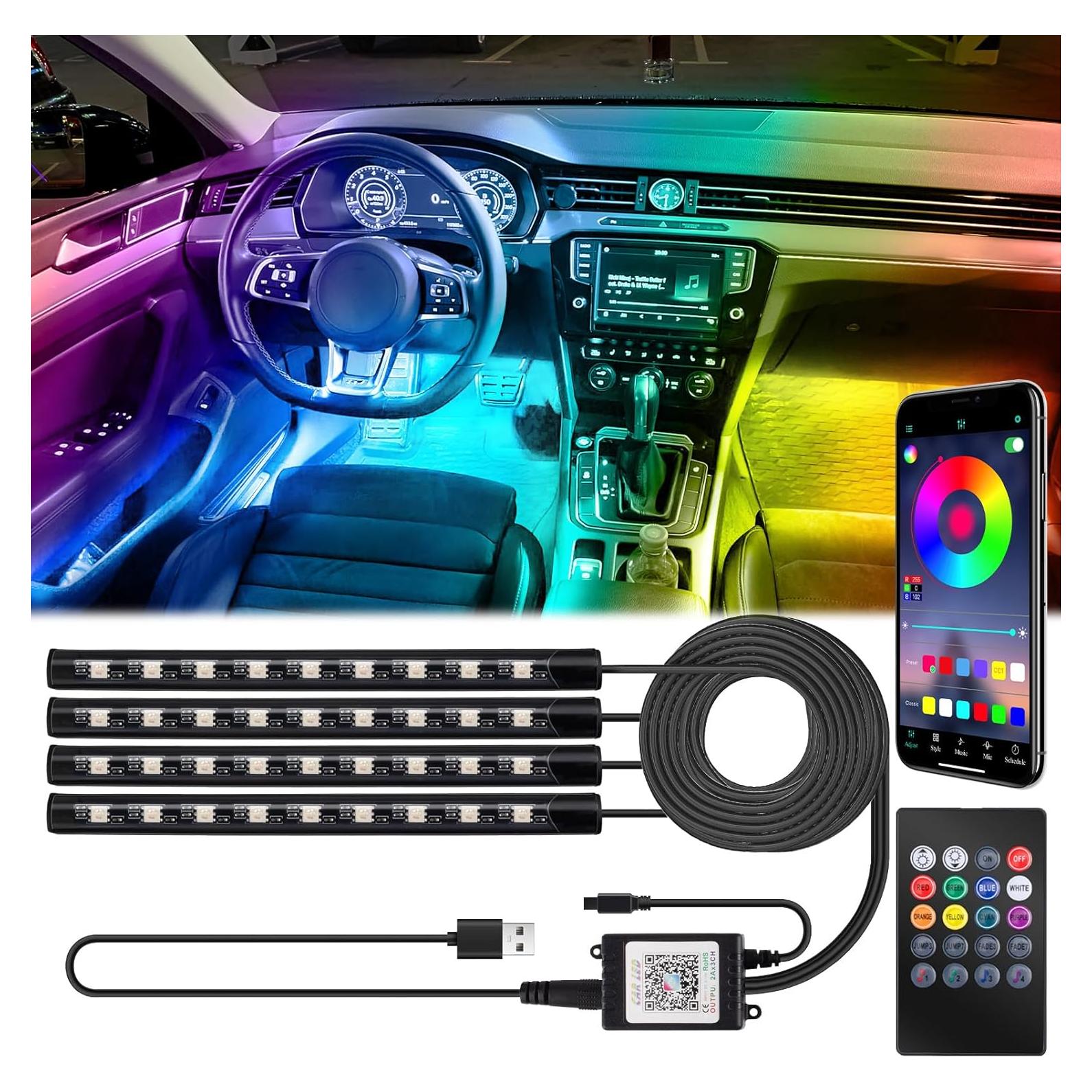 Luces LED de Interior para Coche BFXM, Tira USB Impermeable