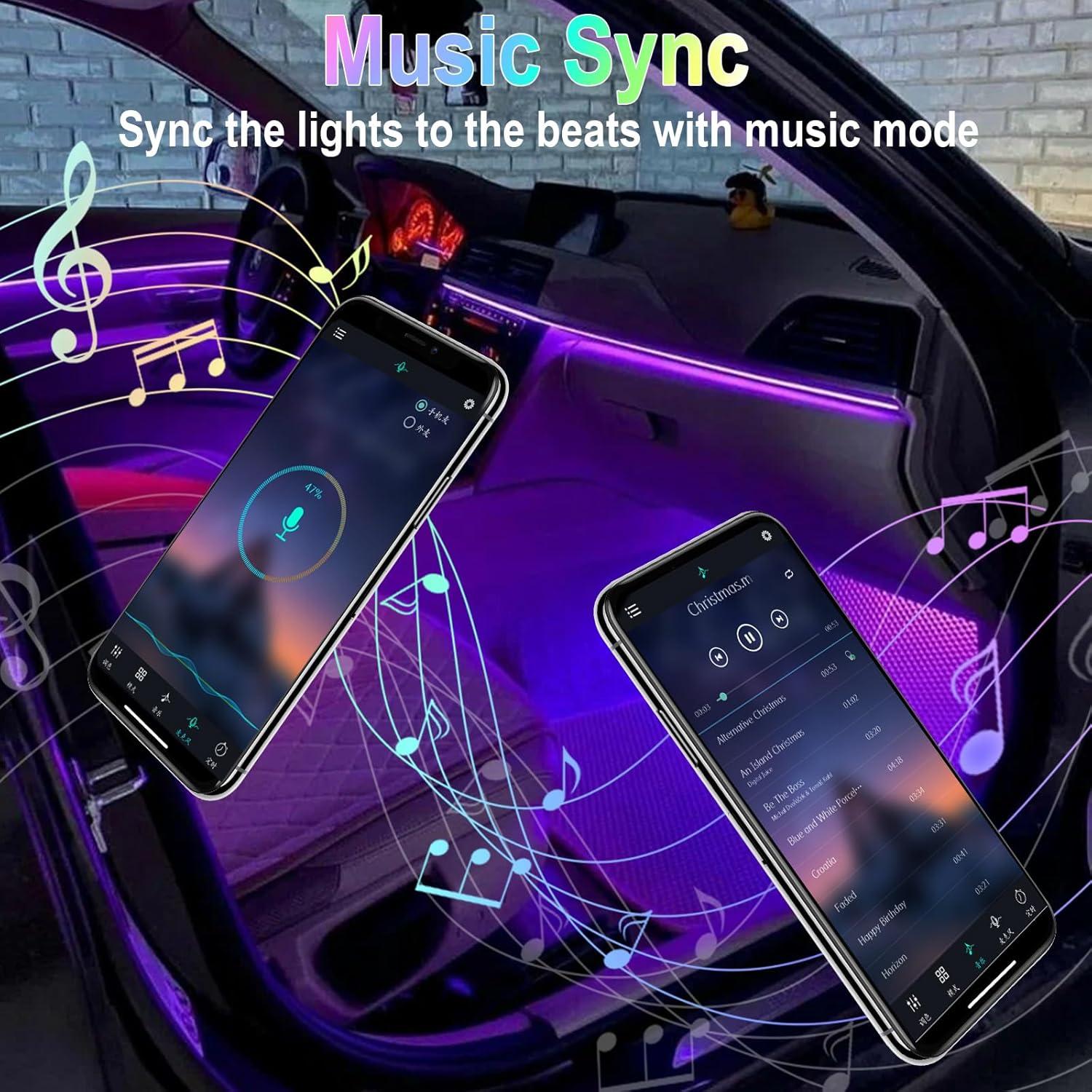 Luces LED de Interior para Coche BFXM, Tira USB Impermeable