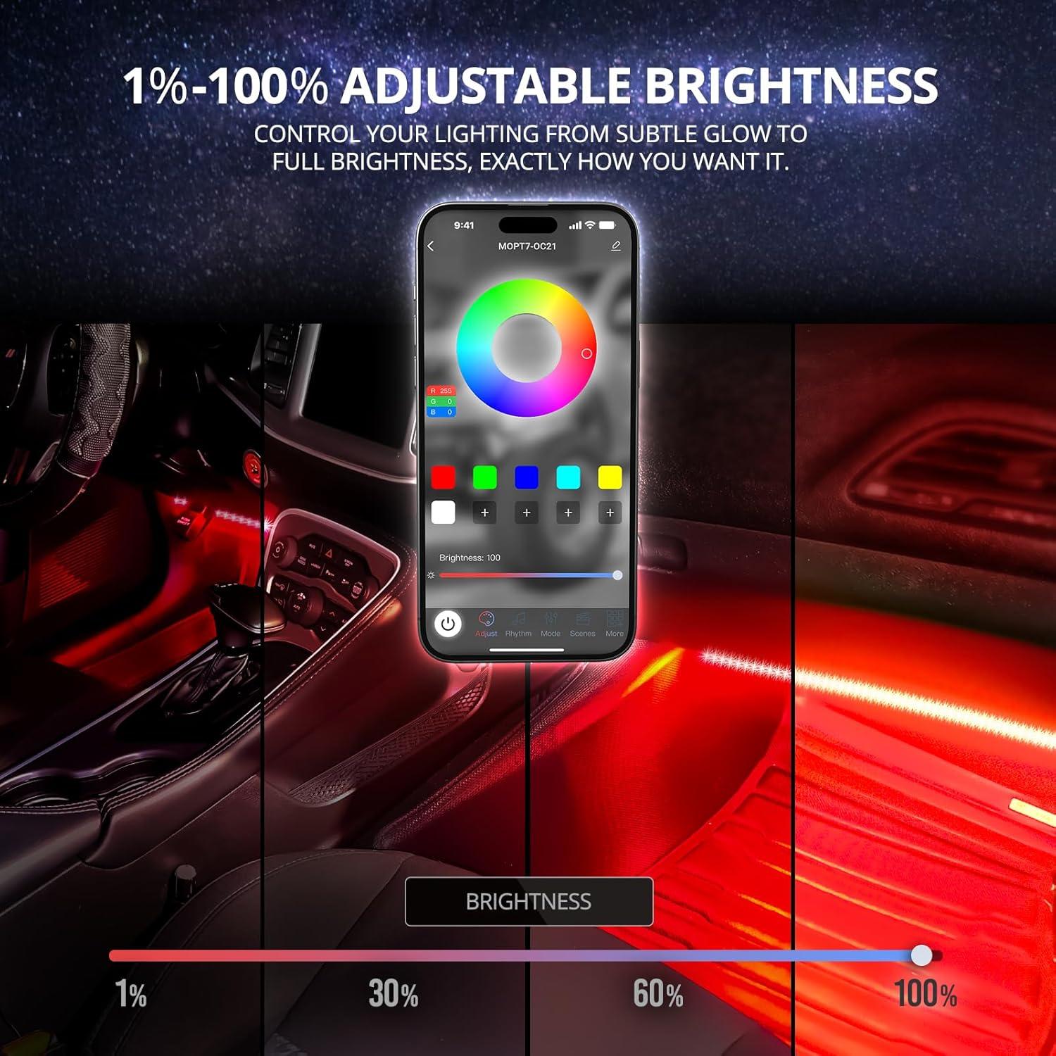 Tiras de Luz LED RGB-IC OPT7 AURA 4PC para Automóviles