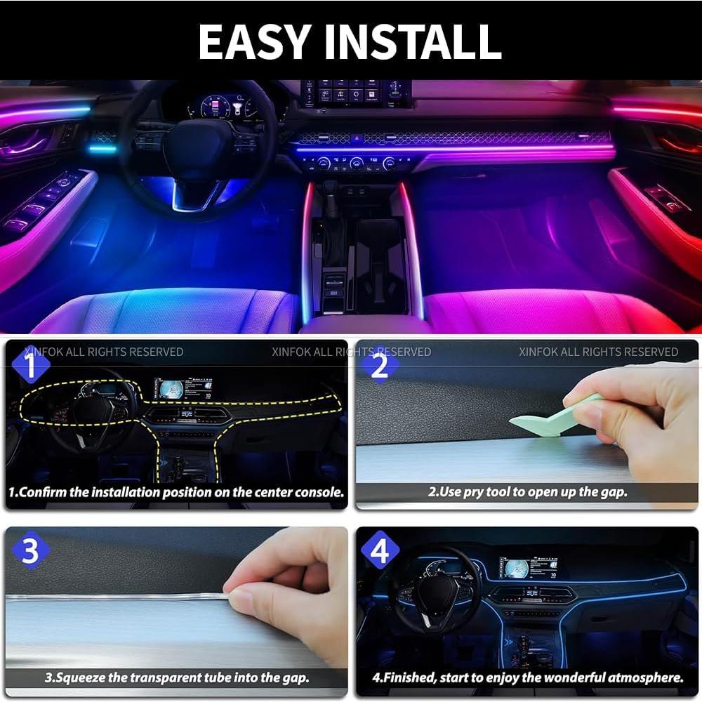 Luces LED de Tira VAUNGIUG RGB 4 en 1 para Automóvil USB