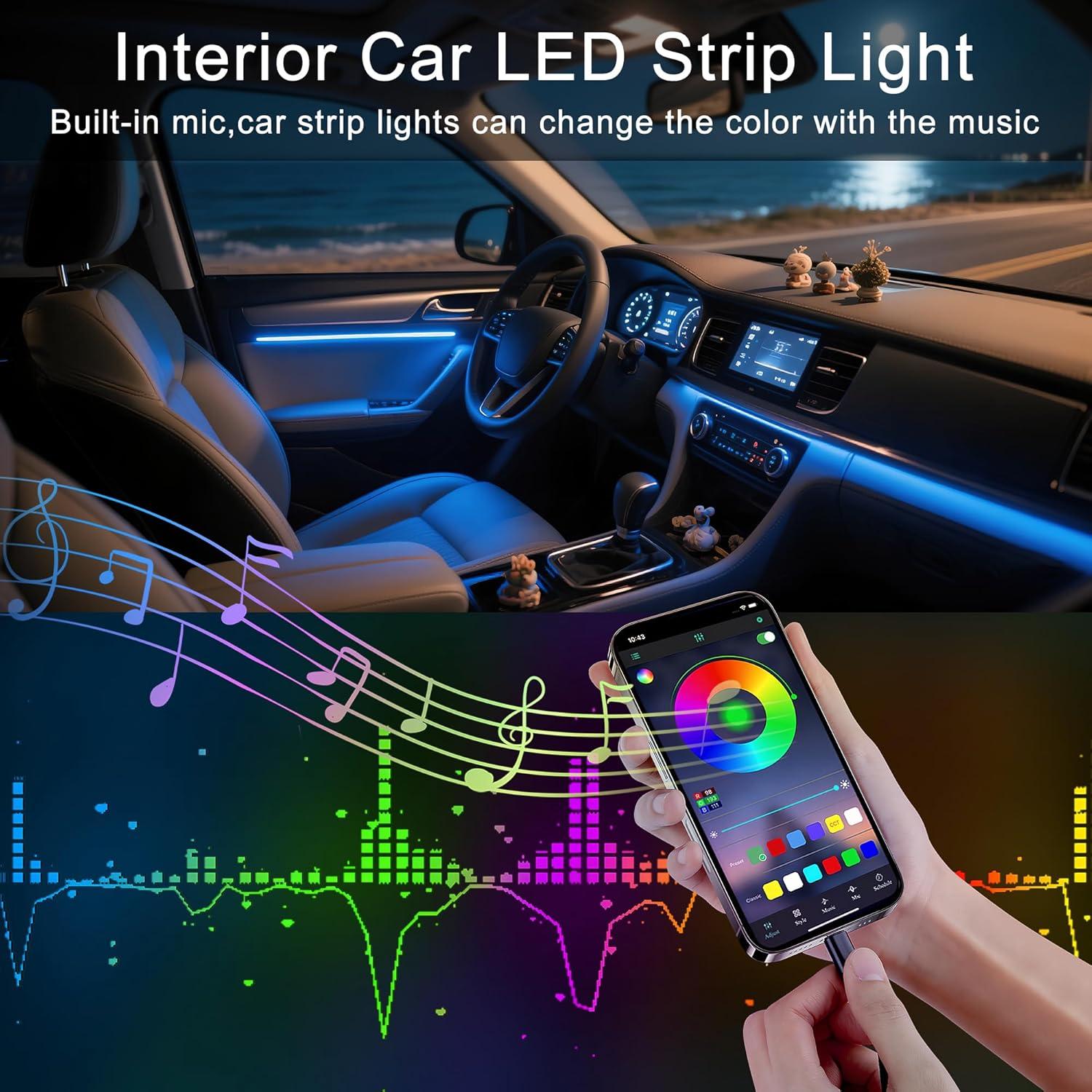 Luces LED Inalámbricas Ligrel para Carro 236" RGB Impermeables