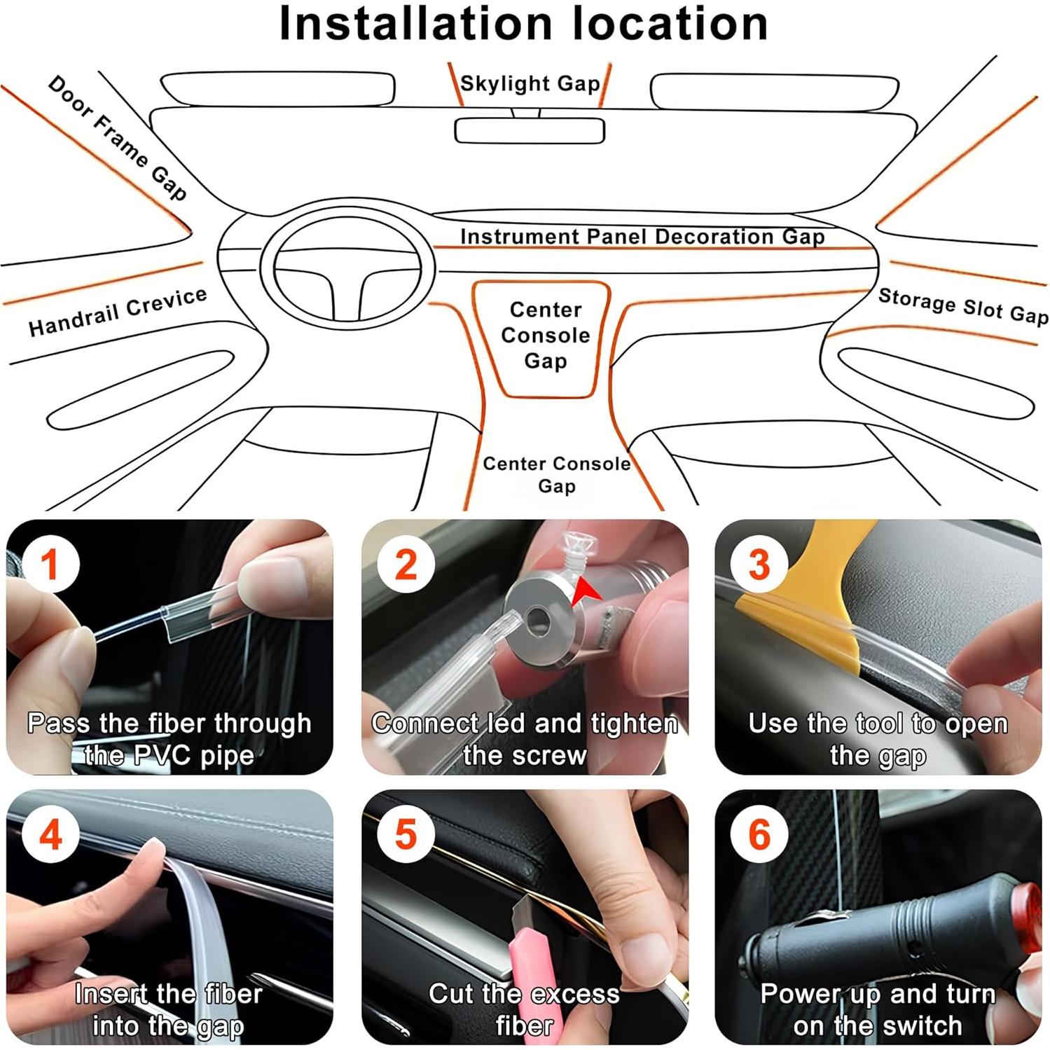 Luces LED Inalámbricas Ligrel para Carro 236" RGB Impermeables
