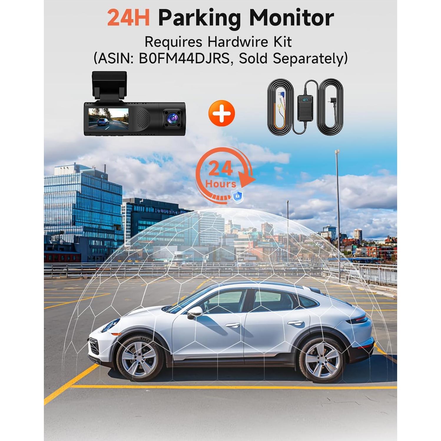 Cámara de Tablero TUIFAC GT806 2.5K + 1080P, Wi-Fi, 64GB