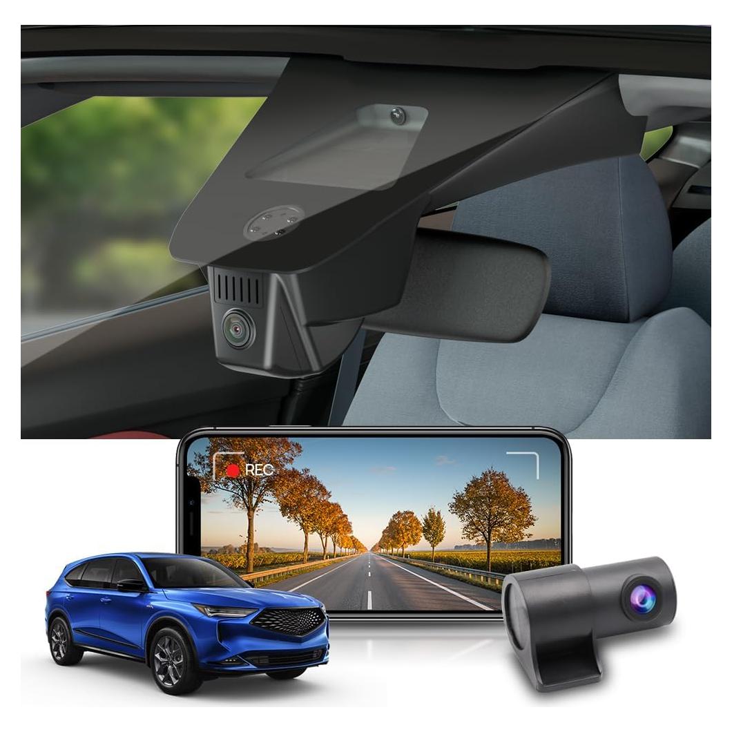 Cámara de Salpicadero Fitcamx 4K Frontal + 1080P Trasera para Acura MDX 2022-2024