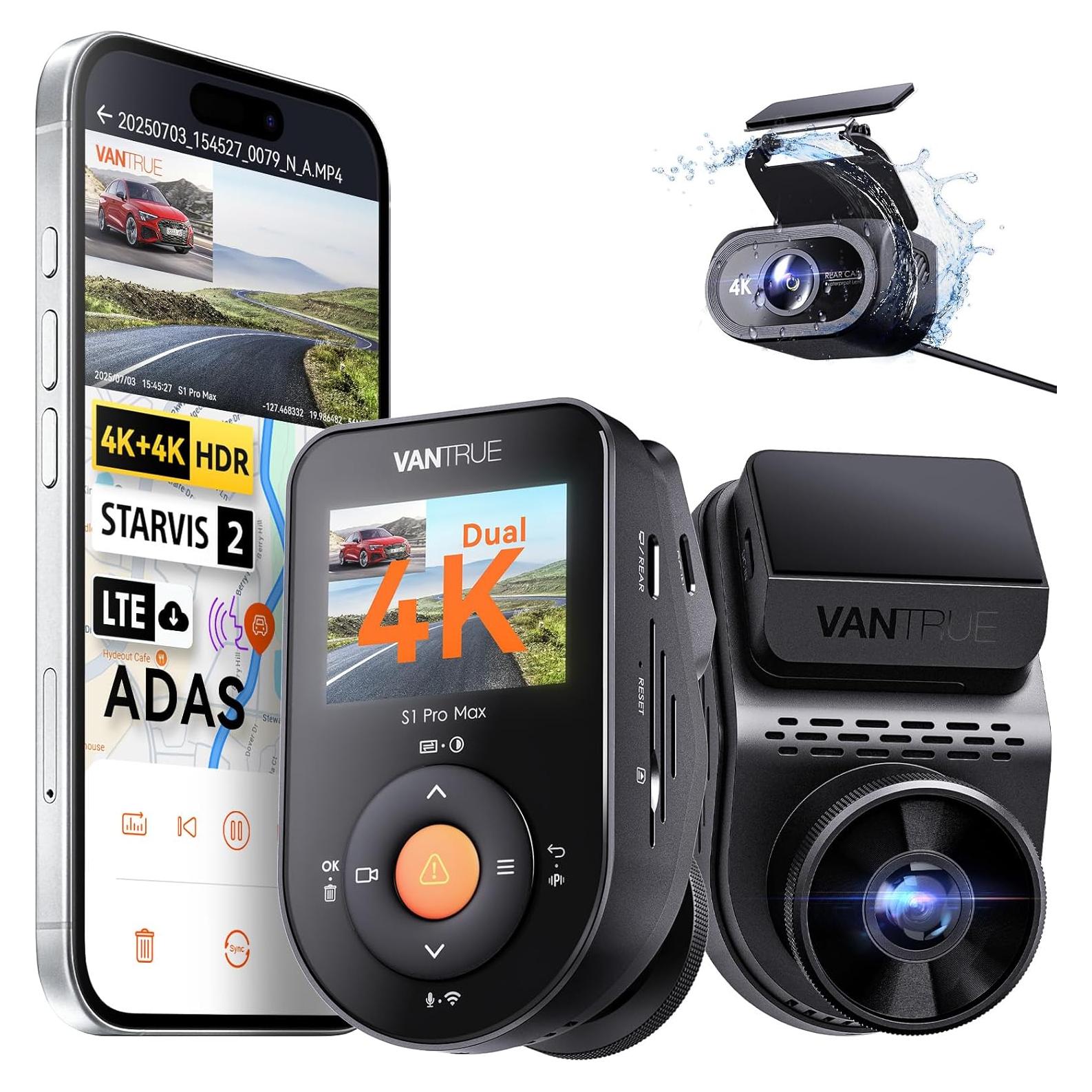 Cámara de Salpicadero Vantrue S1 Pro Max 4K Doble 2160P GPS