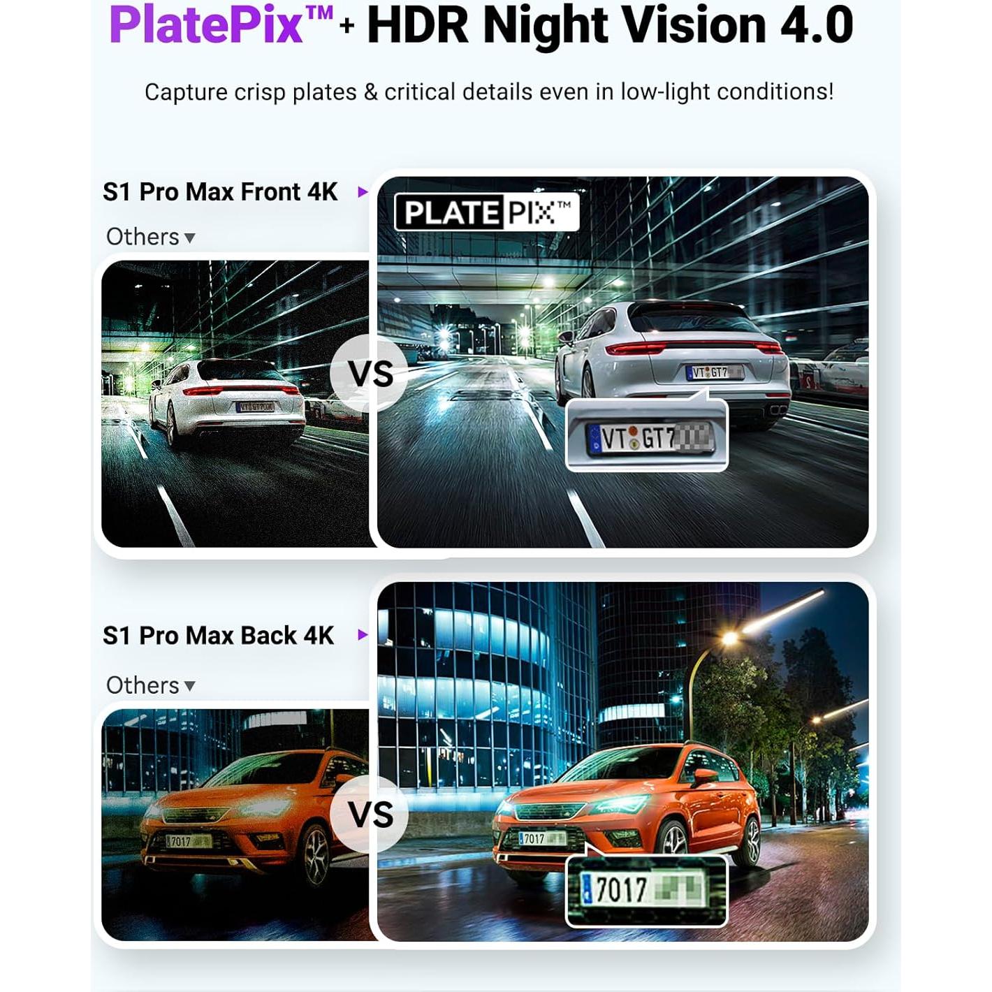 Cámara de Salpicadero Vantrue S1 Pro Max 4K Doble 2160P GPS