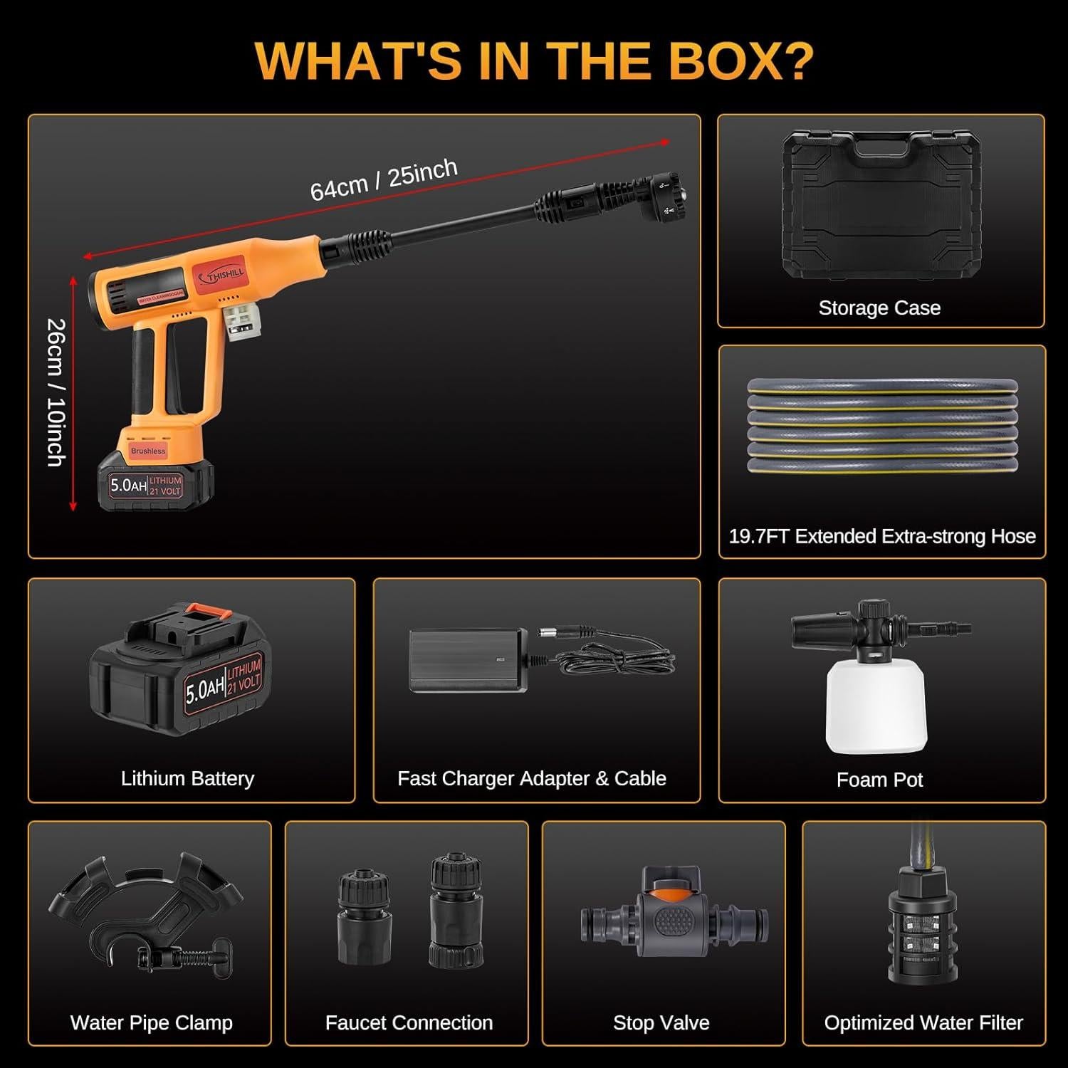 Lavadora a Presión Inalámbrica This Hill 1060 PSI 10.6 LPM