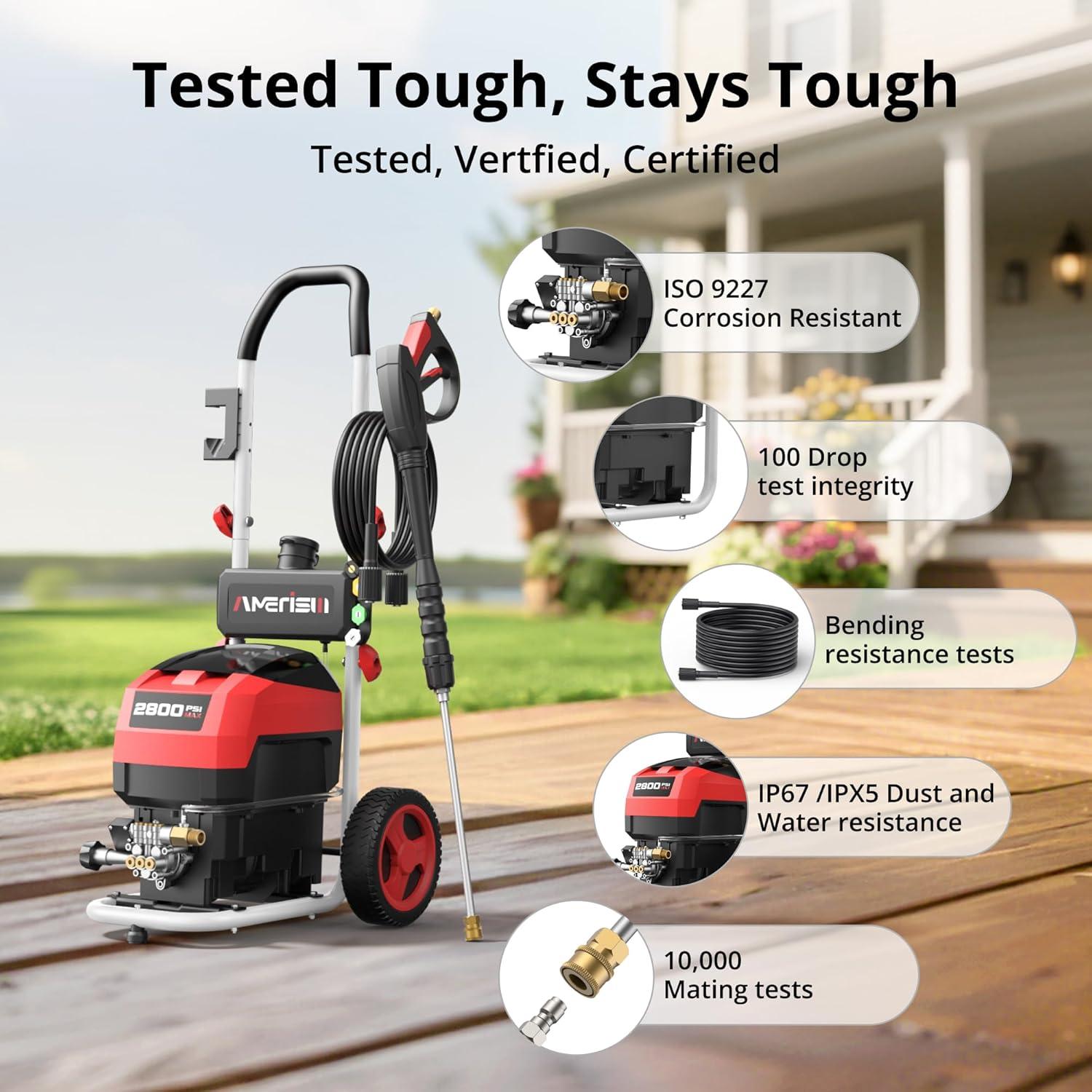 Lavadora a Presión Eléctrica AMERISUN 2800 PSI 2.0 GPM