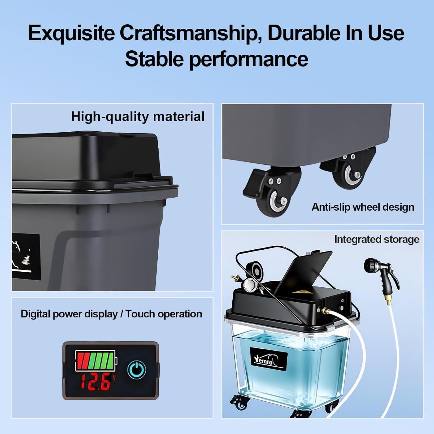 Lavadora de Presión Inalámbrica YIIQIQ 10 Galones 330 PSI