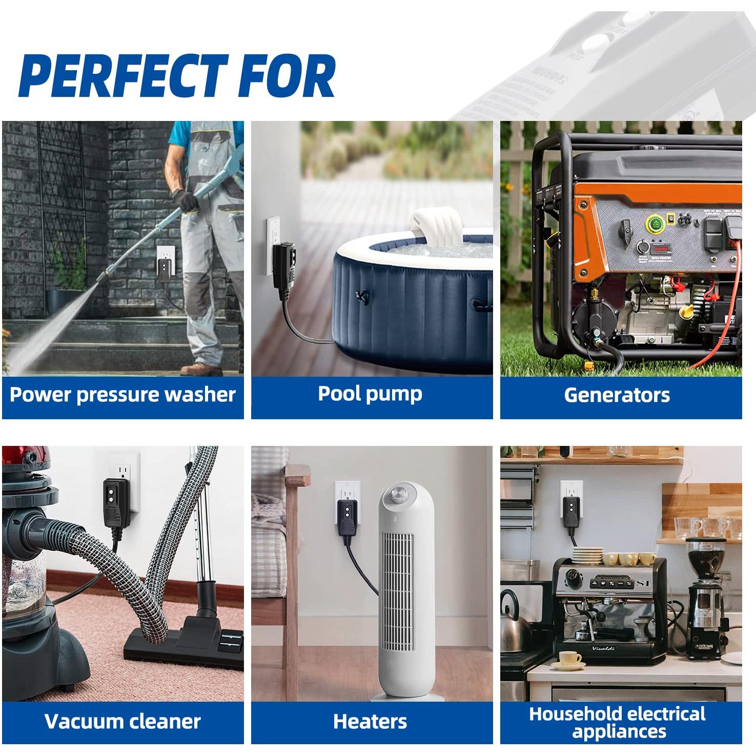 Enchufe GFCI ELEGRP G1215PA 15A 3 Cables Negro