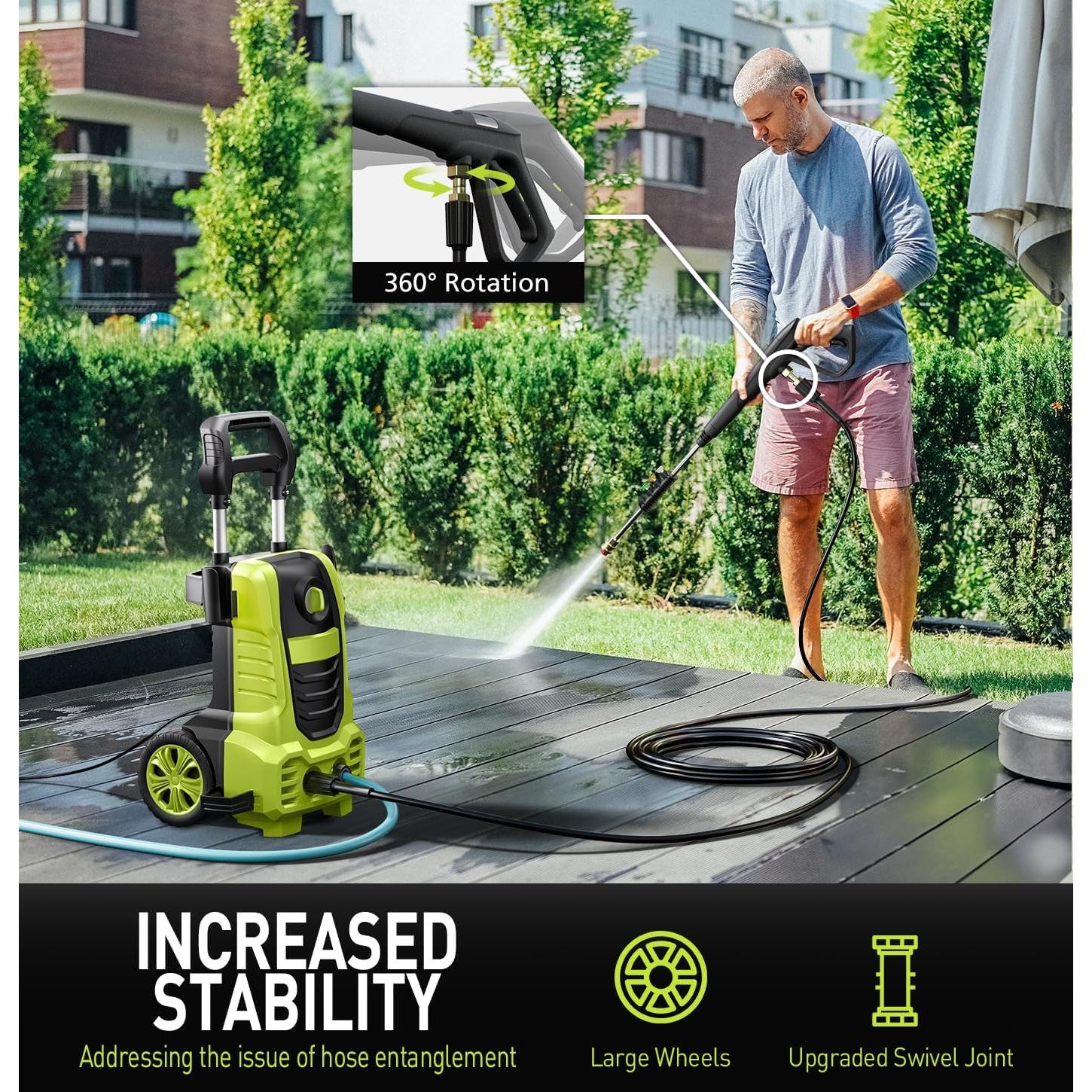 Limpiadora a Presión Eléctrica FLAWNT 2030 PSI 7.92m 4 Boquillas