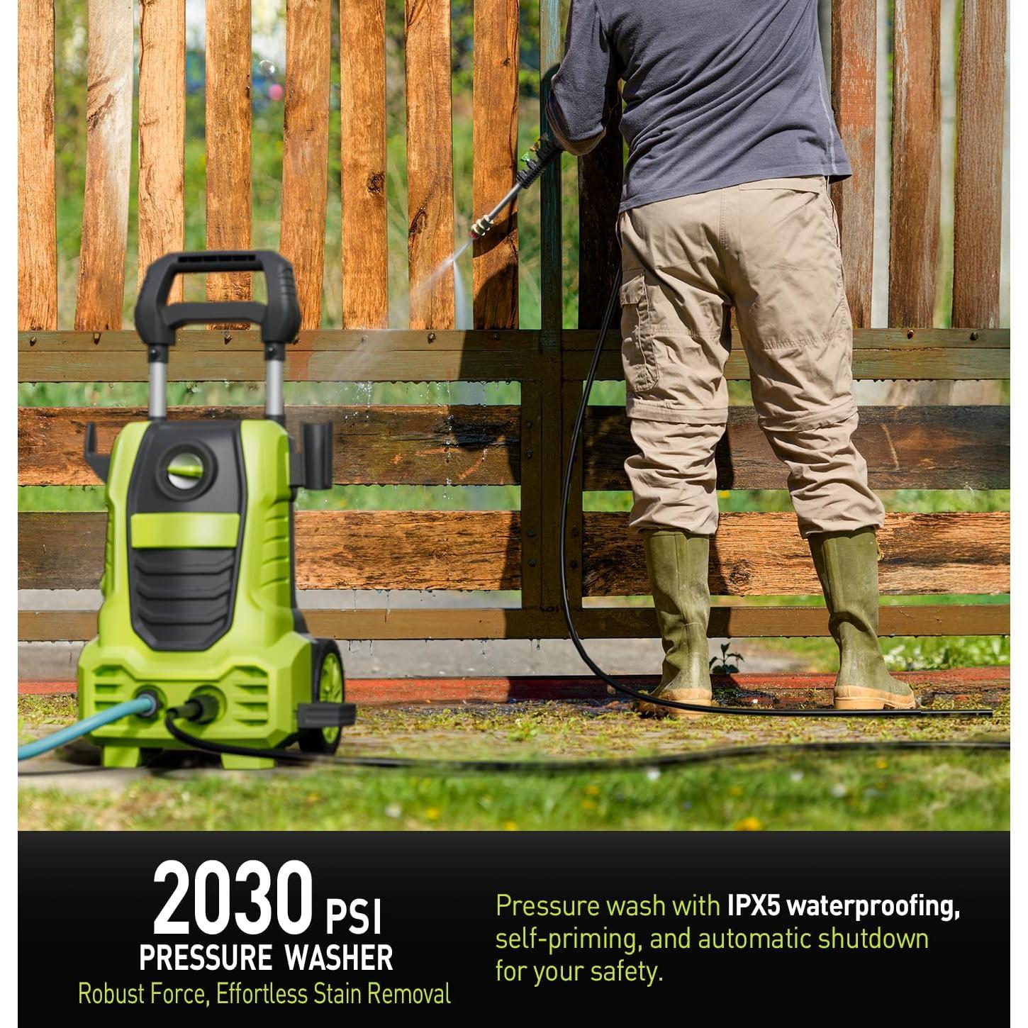 Limpiadora a Presión Eléctrica FLAWNT 2030 PSI 7.92m 4 Boquillas