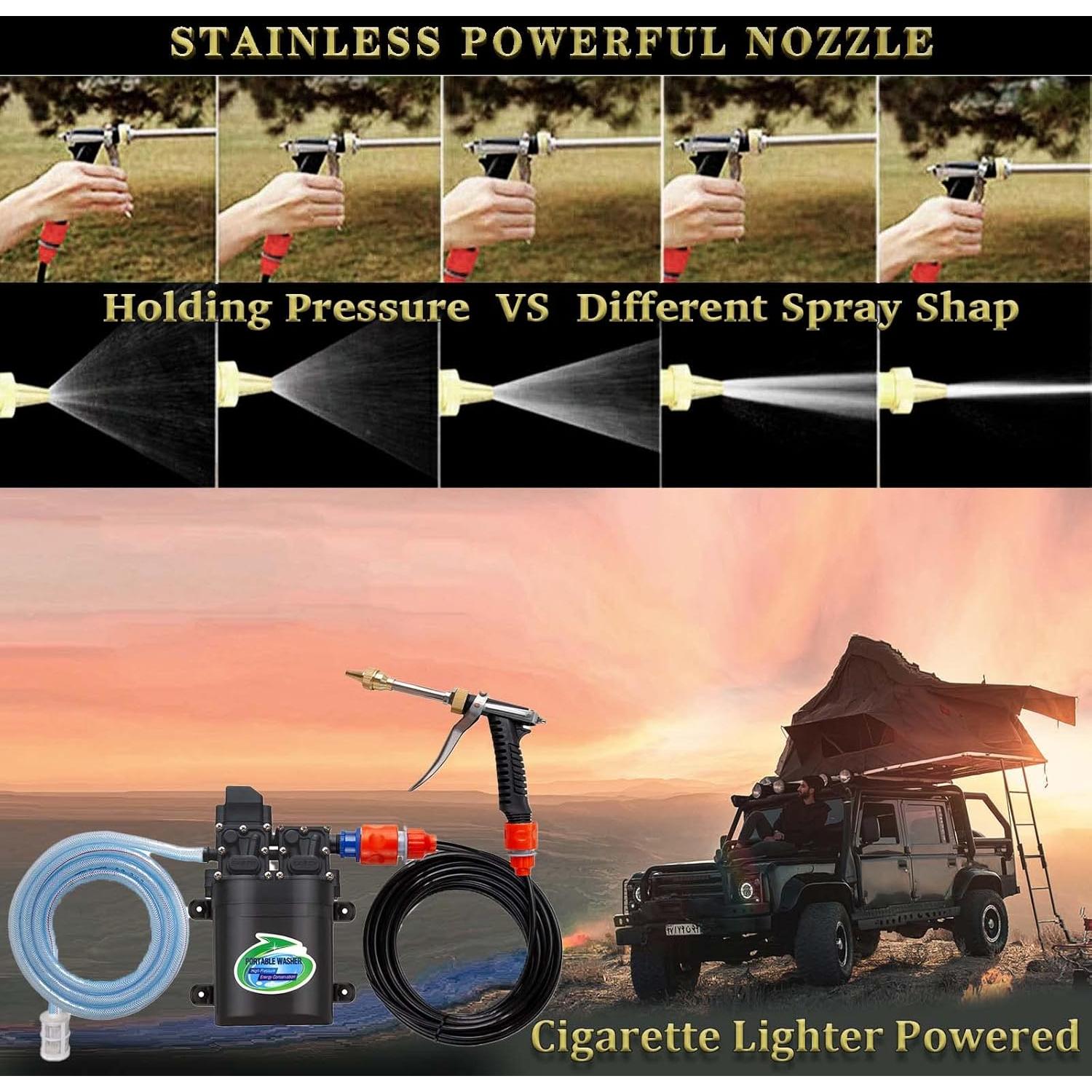 Lavadora a Presión Portátil CR TSTALS 12V 130 PSI Doble Bomba