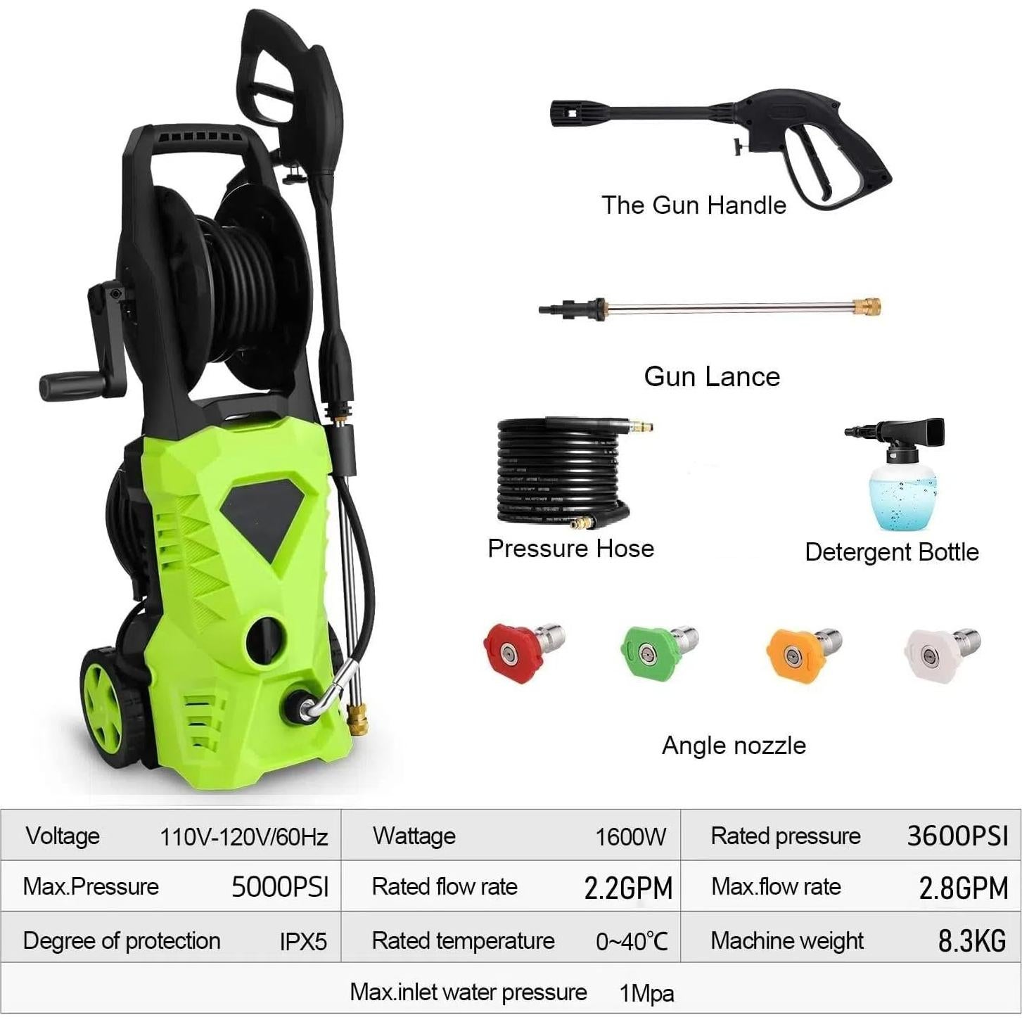 Limpiador a Presión Imdot HX1862 5000 PSI 10L/min Verde