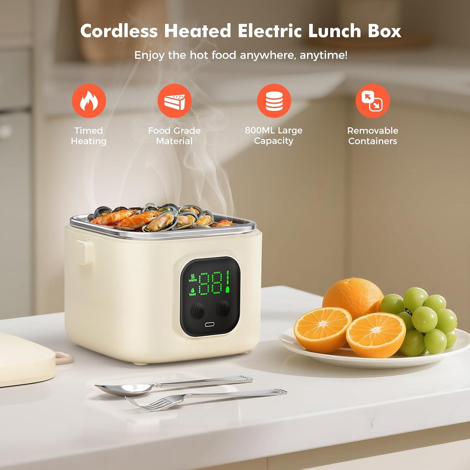 Caja de Almuerzo Eléctrica MODURE 800ml Inalámbrica con Batería