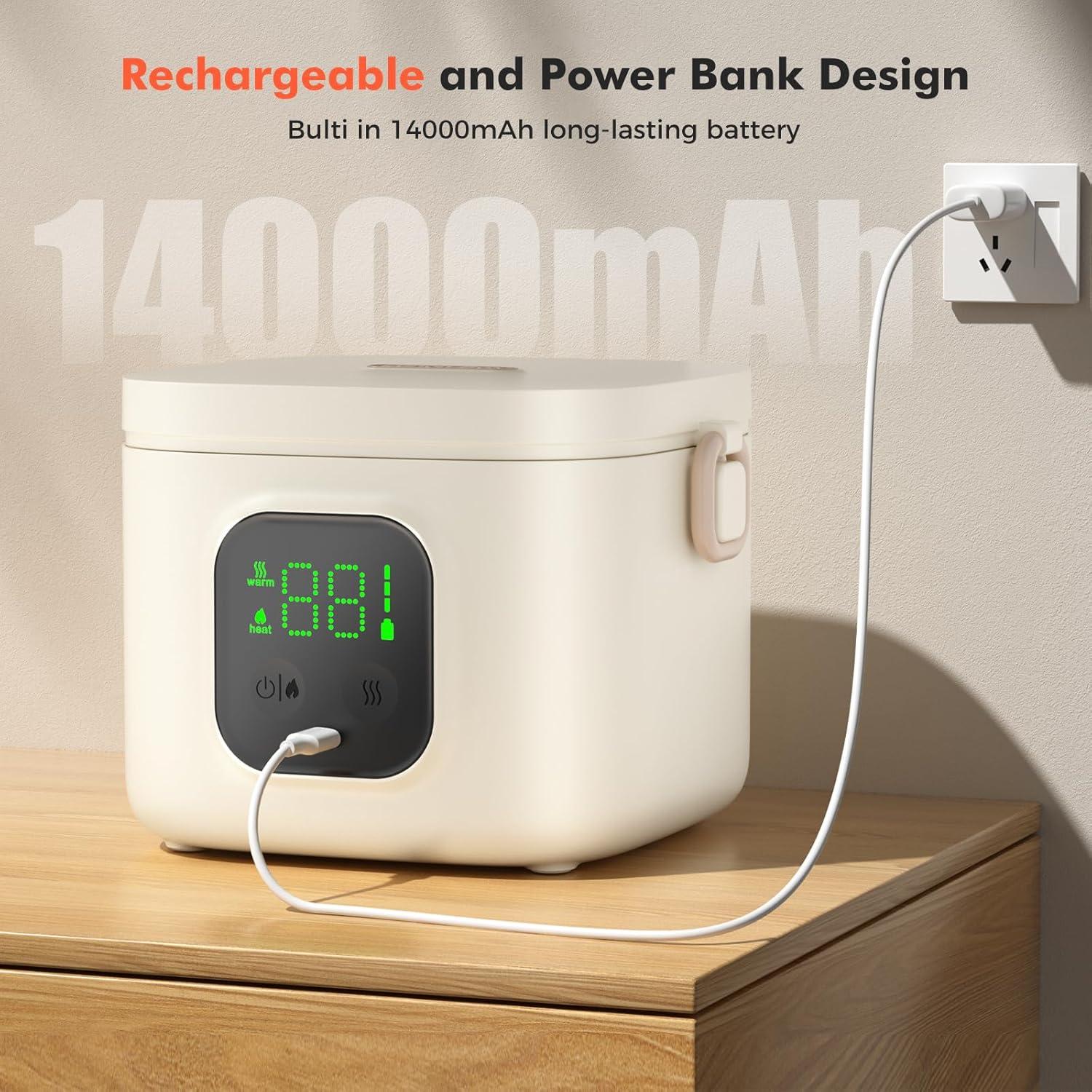 Caja de Almuerzo Eléctrica MODURE 800ml Inalámbrica con Batería