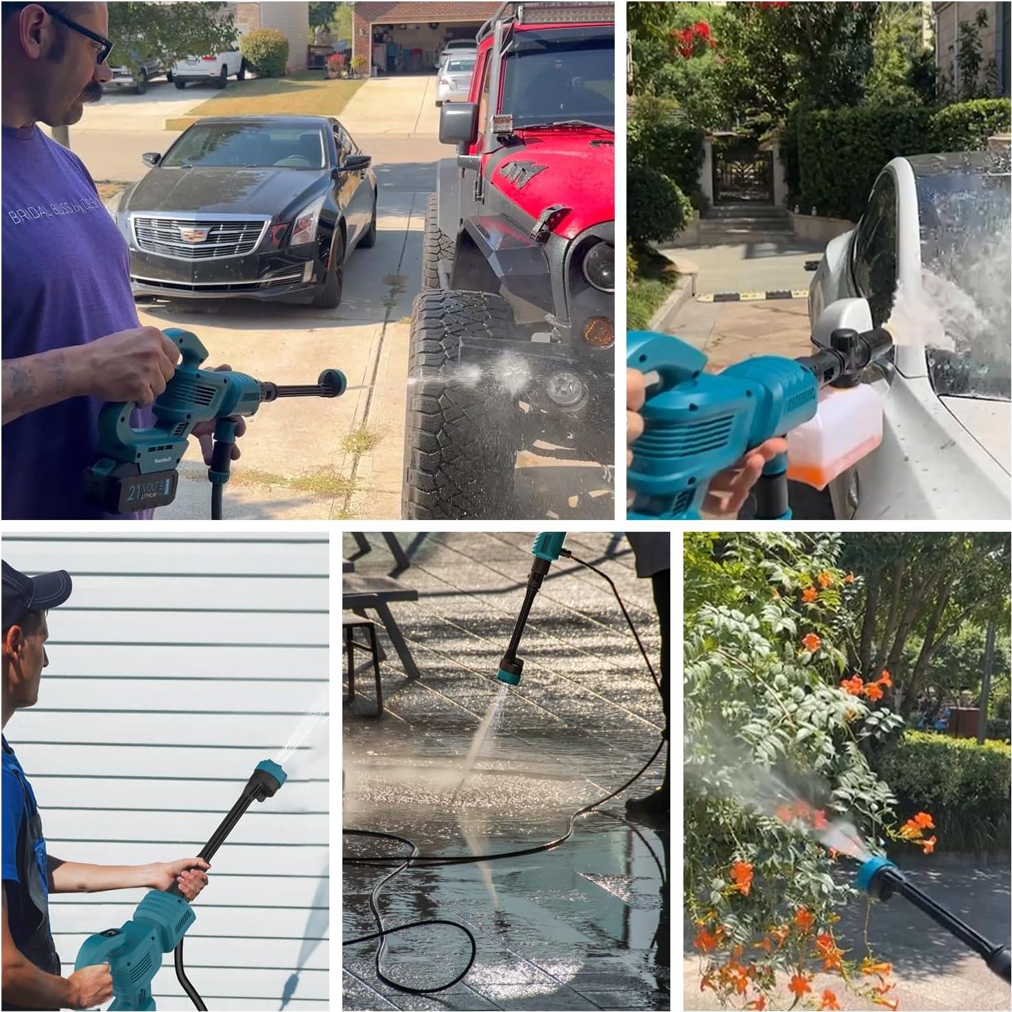 Lavadora a Presión Inalámbrica YOWMOFT 970 PSI 5m con Batería