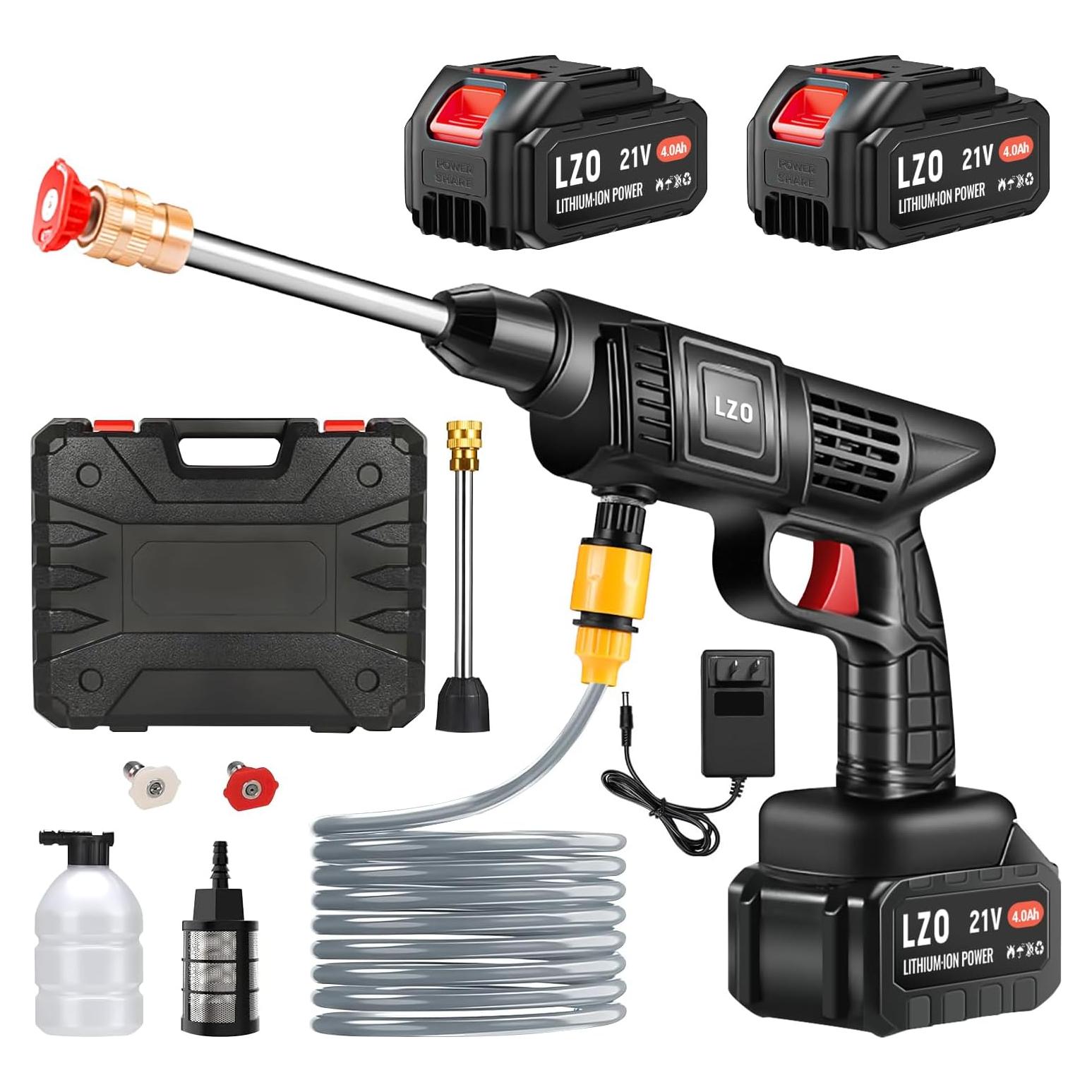 Lavadora a Presión Inalámbrica LZO 21V 2 Baterías 6-en-1