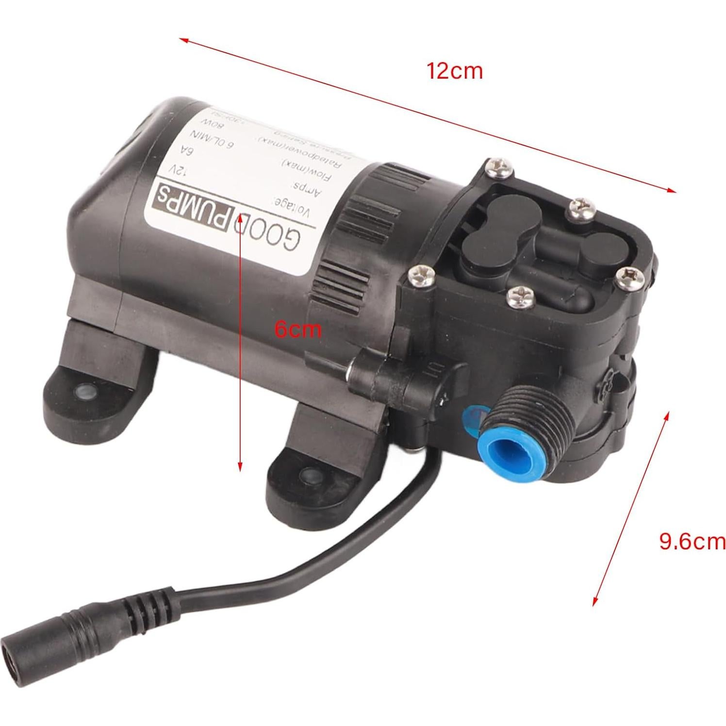 Bomba de Agua Eléctrica Portátil 80W 130 PSI 12V TOPINCN