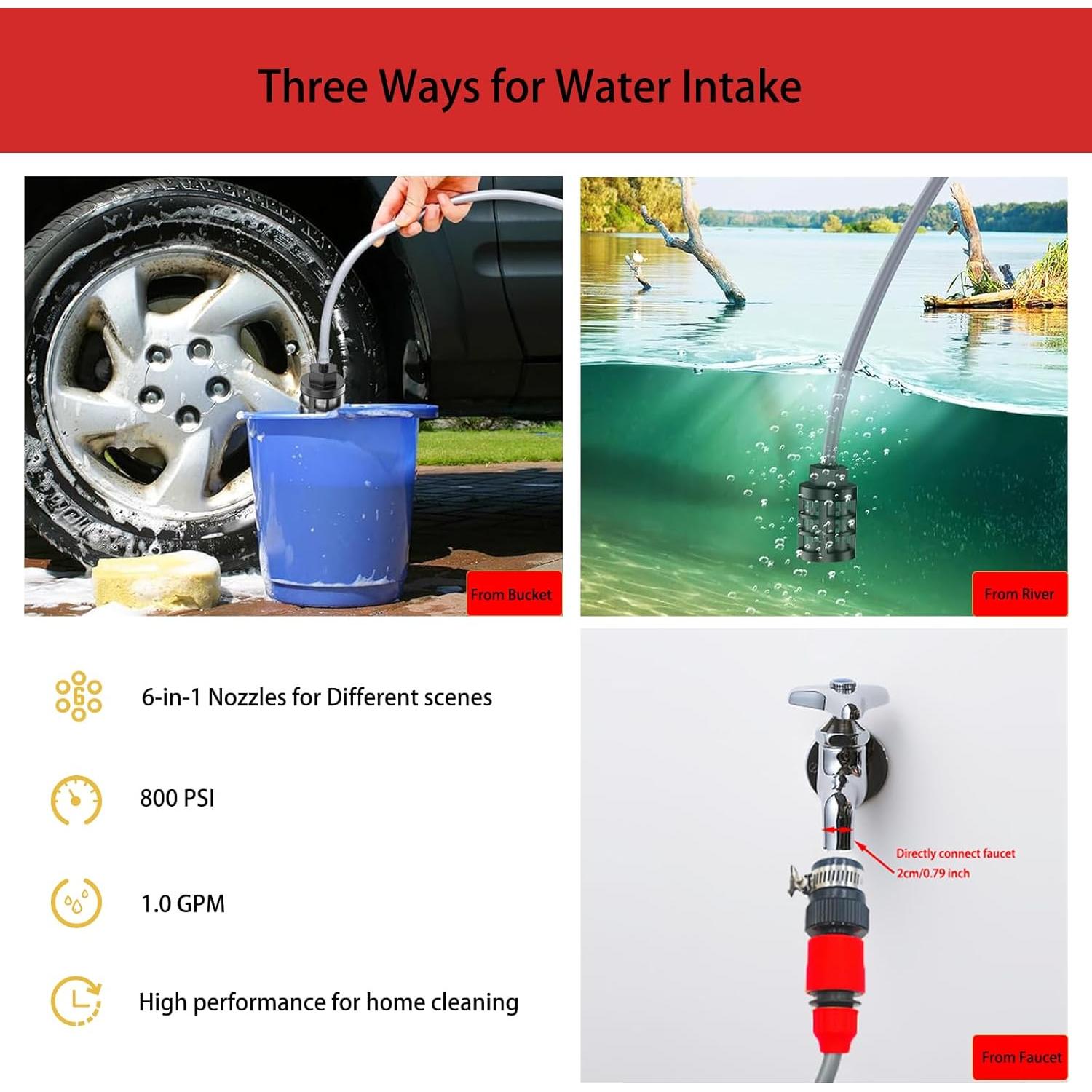 Lavadora a Presión Inalámbrica Qulibaxa 900 PSI 1.0 GPM