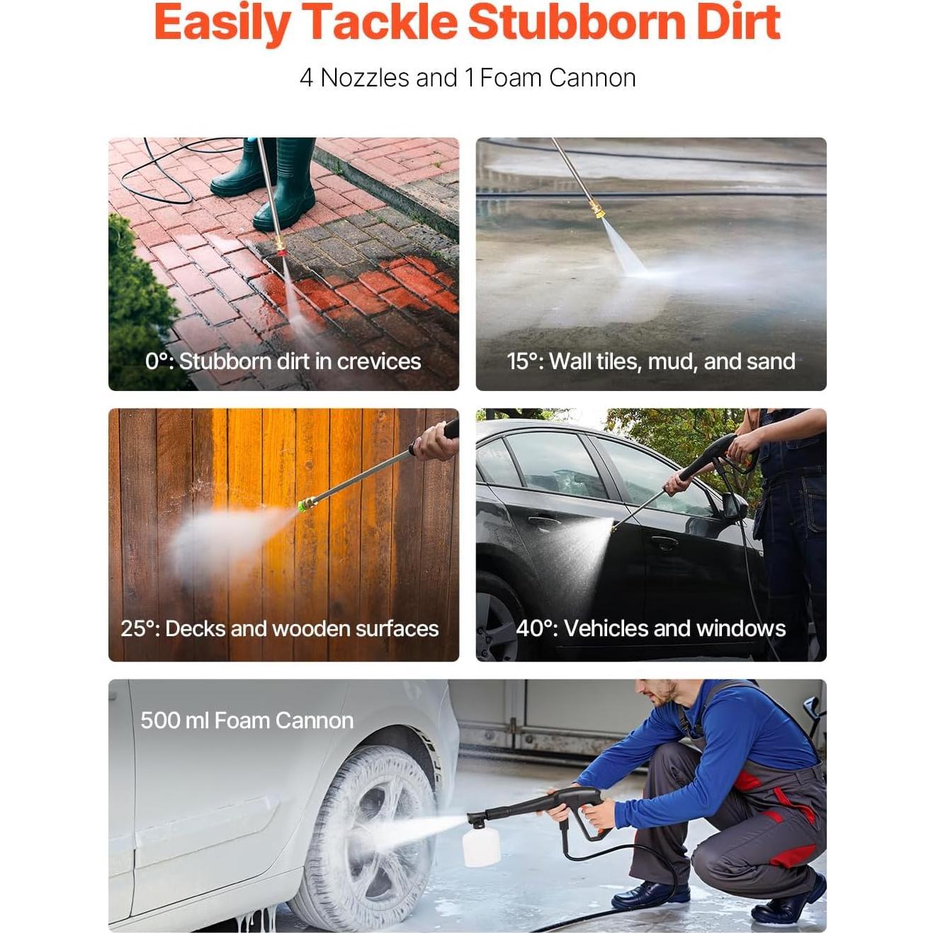 Lavadora a Presión Eléctrica VEVOR 4500 PSI 3.2 GPM 8 kg