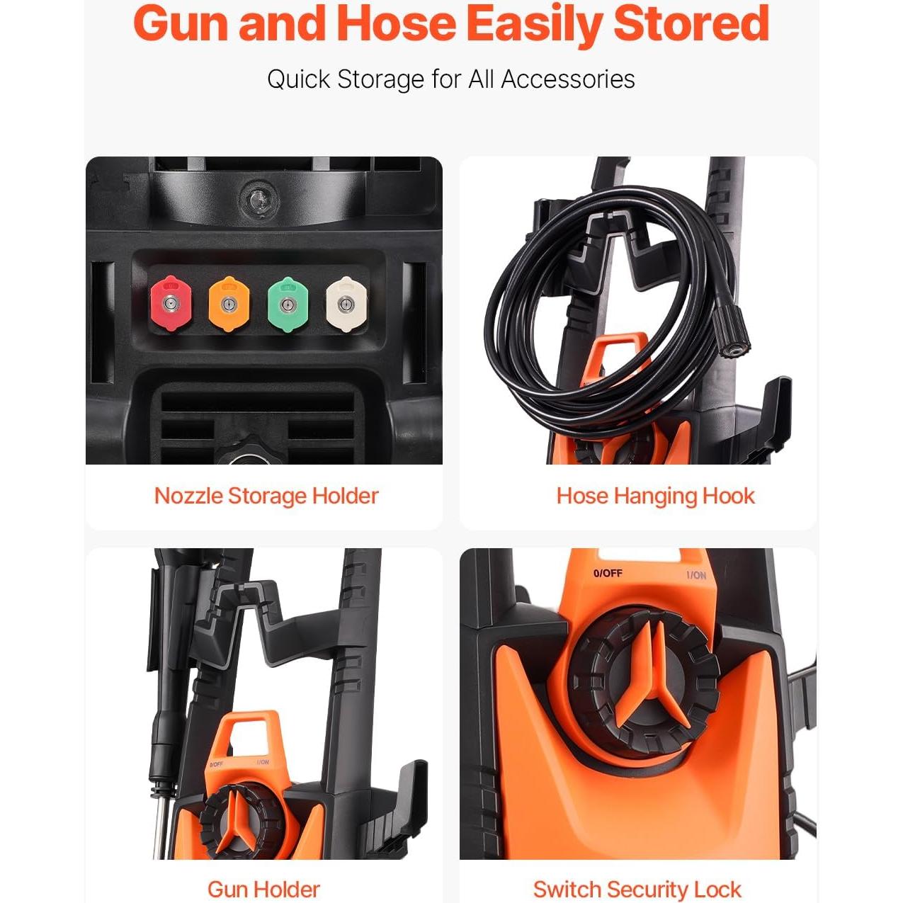 Lavadora a Presión Eléctrica VEVOR 4500 PSI 3.2 GPM 8 kg