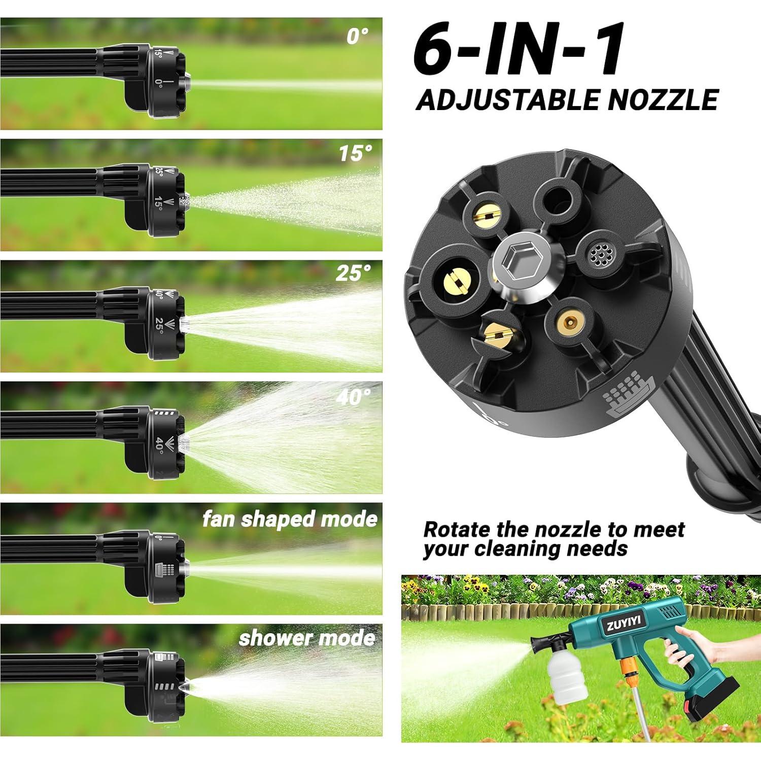 Lavadora a Presión Inalámbrica ZUYIYI 970 PSI 18V Makita