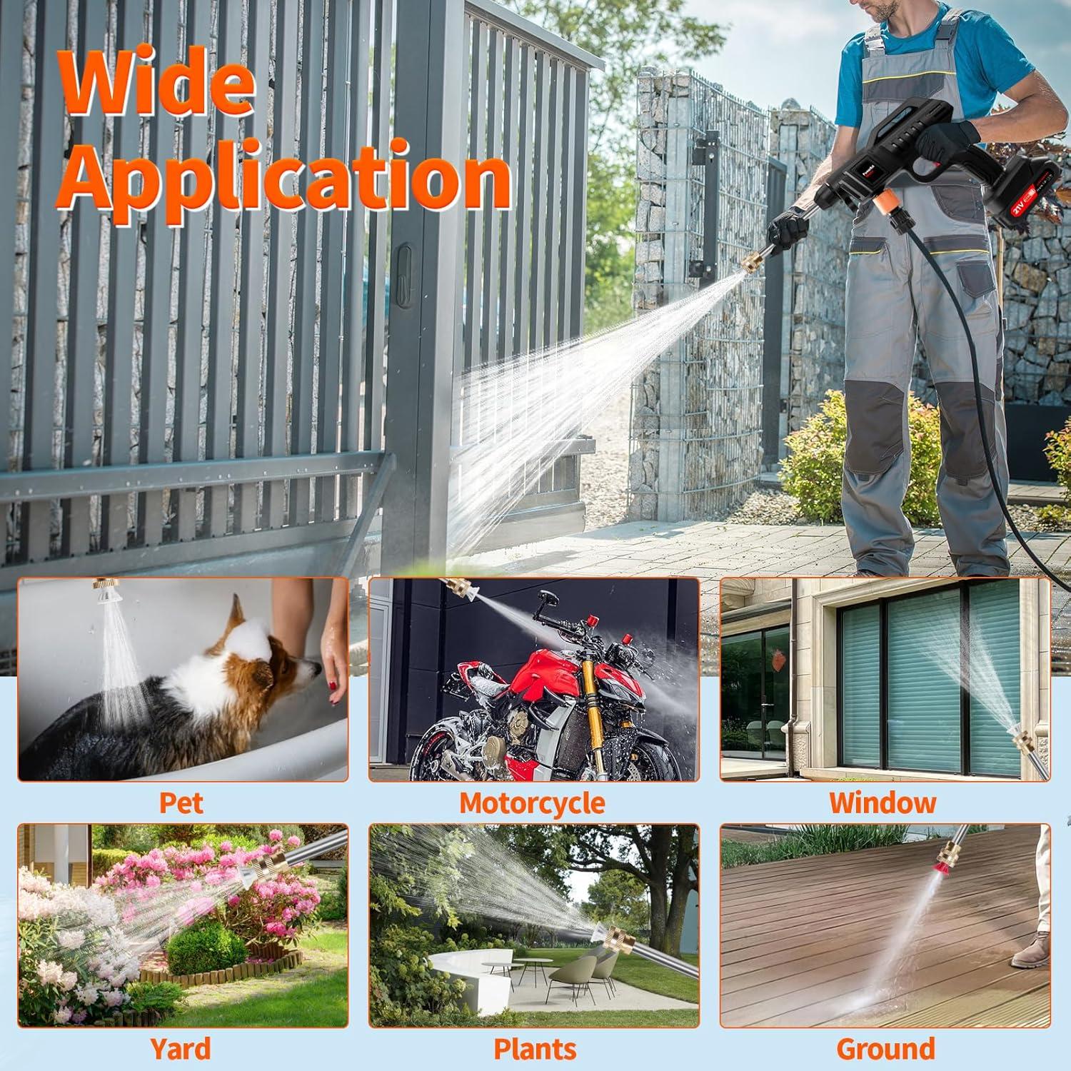 Lavadora a Presión Inalámbrica Kartols 1500W 60Bar 5m Manguera