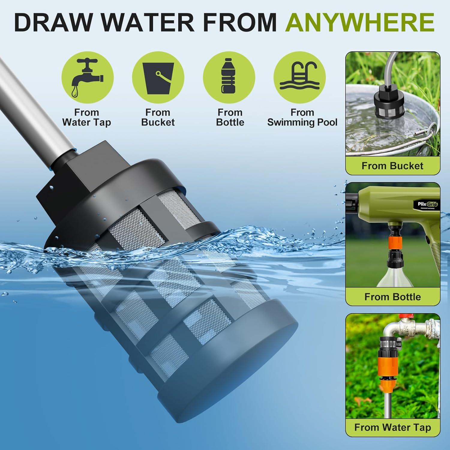 Lavadora a Presión Inalámbrica PlixGrip 900PSI 4L/min 6-en-1