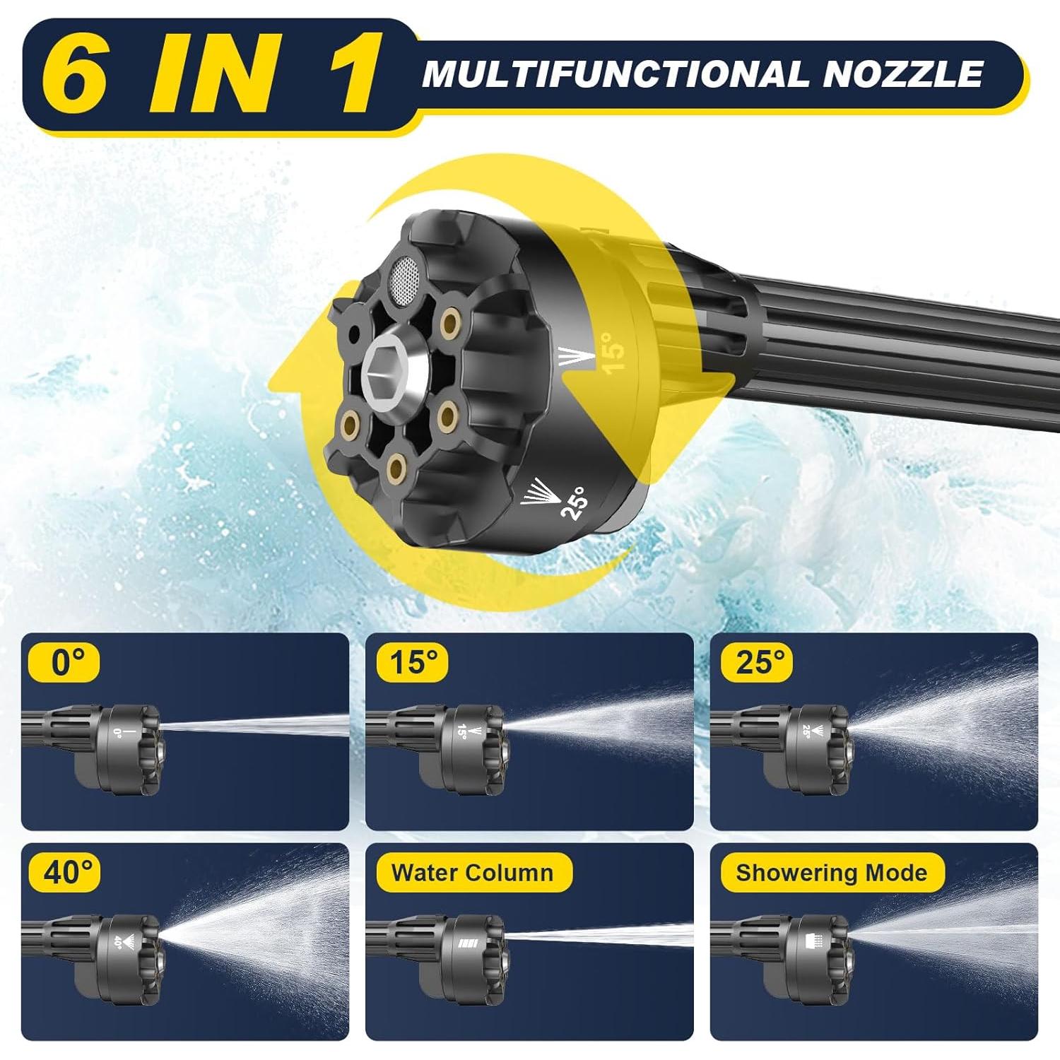 Lavadora a Presión Inalámbrica GISAM 1250 PSI 2 Baterías 4.0Ah