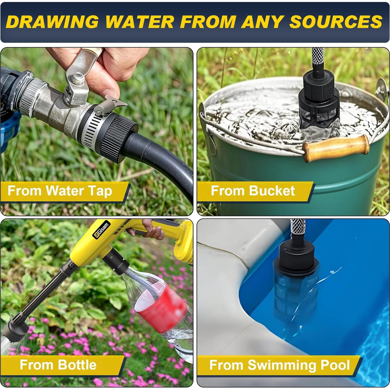 Lavadora a Presión Inalámbrica GISAM 1250 PSI 2 Baterías 4.0Ah