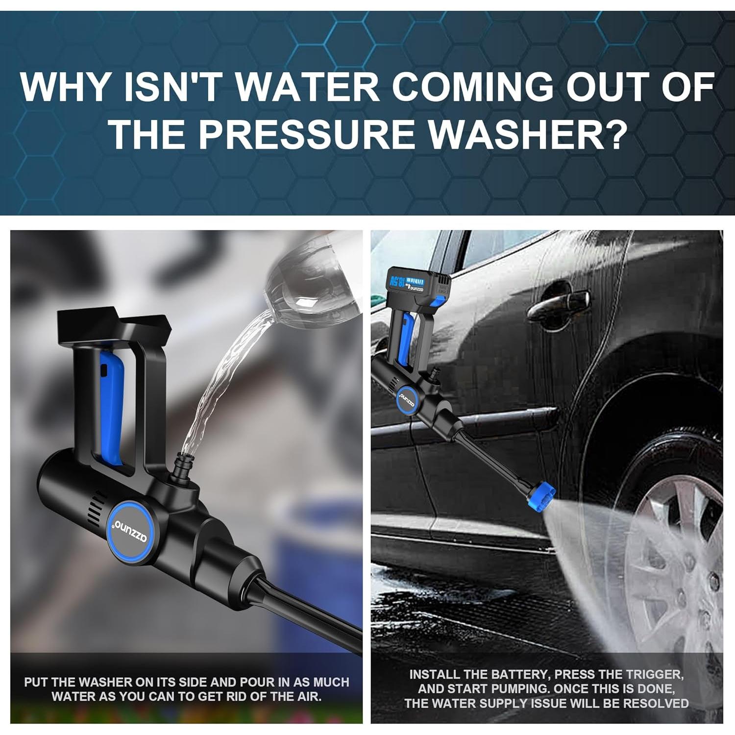 Lavadora a Presión Sin Cable AZZUNO 850 PSI Portátil 4000mAh