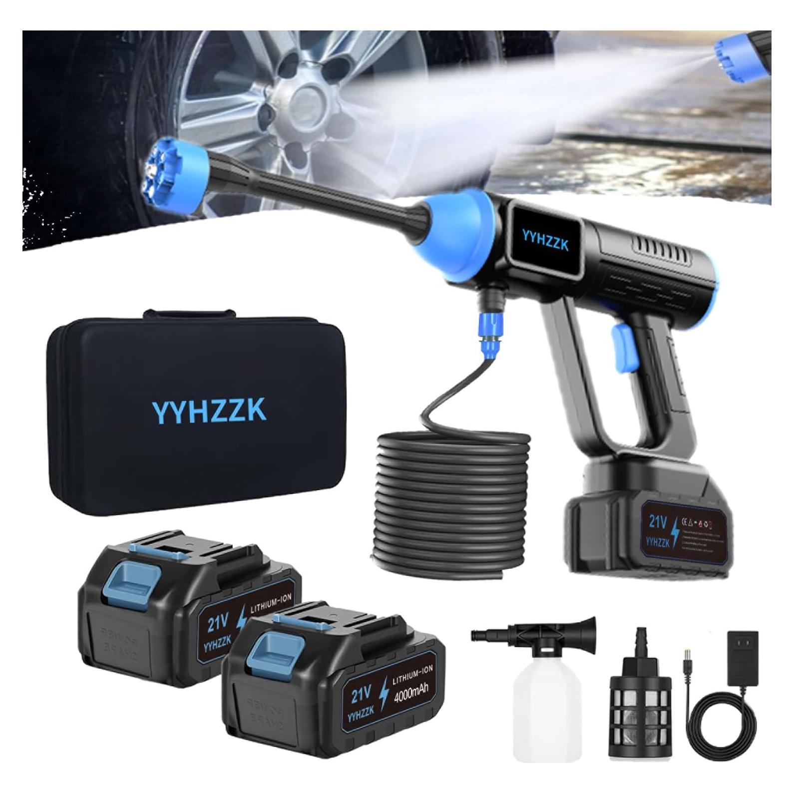 Lavadora a Presión Inalámbrica YYHZZK 980 PSI 2 Baterías 4.0Ah