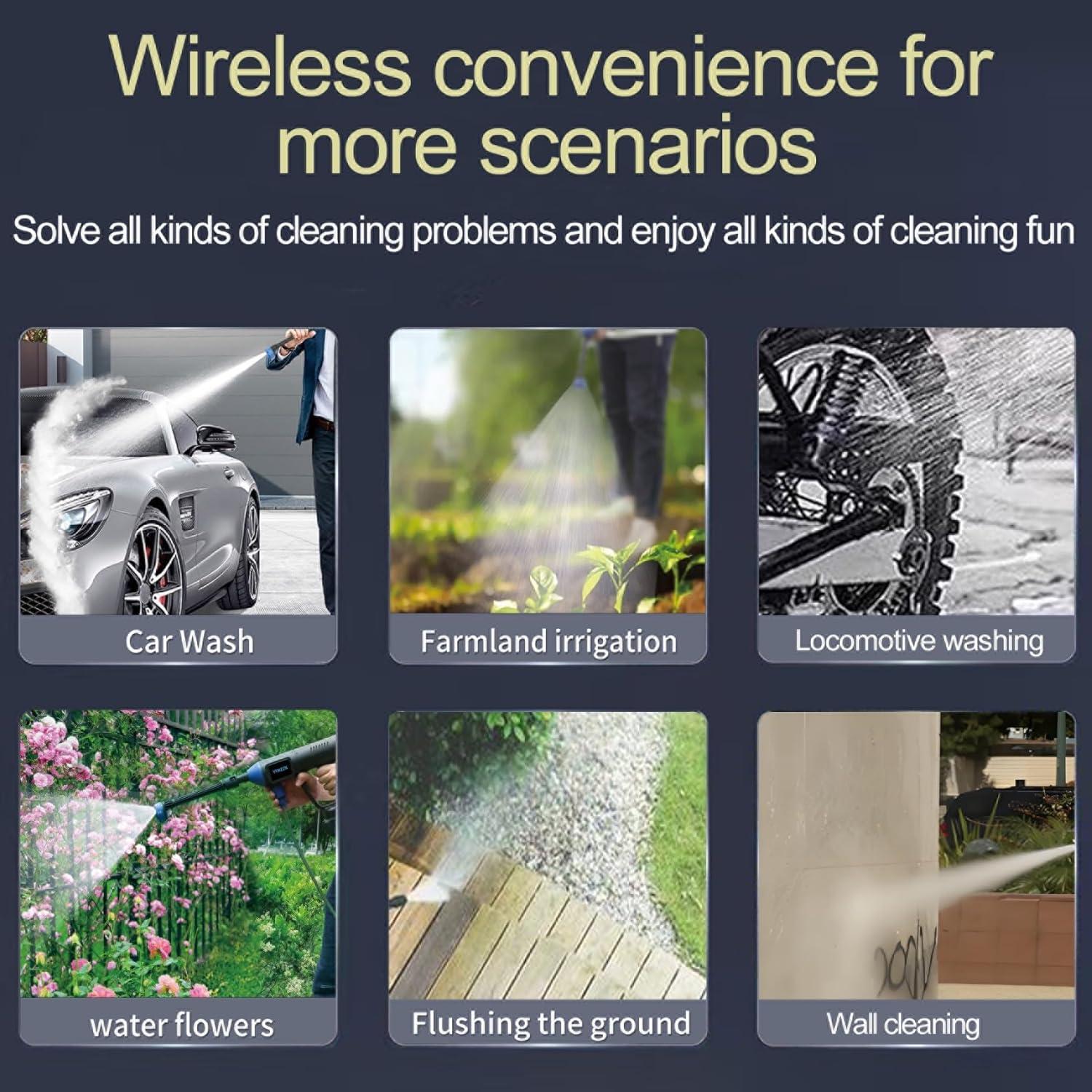 Lavadora a Presión Inalámbrica YYHZZK 980 PSI 2 Baterías 4.0Ah