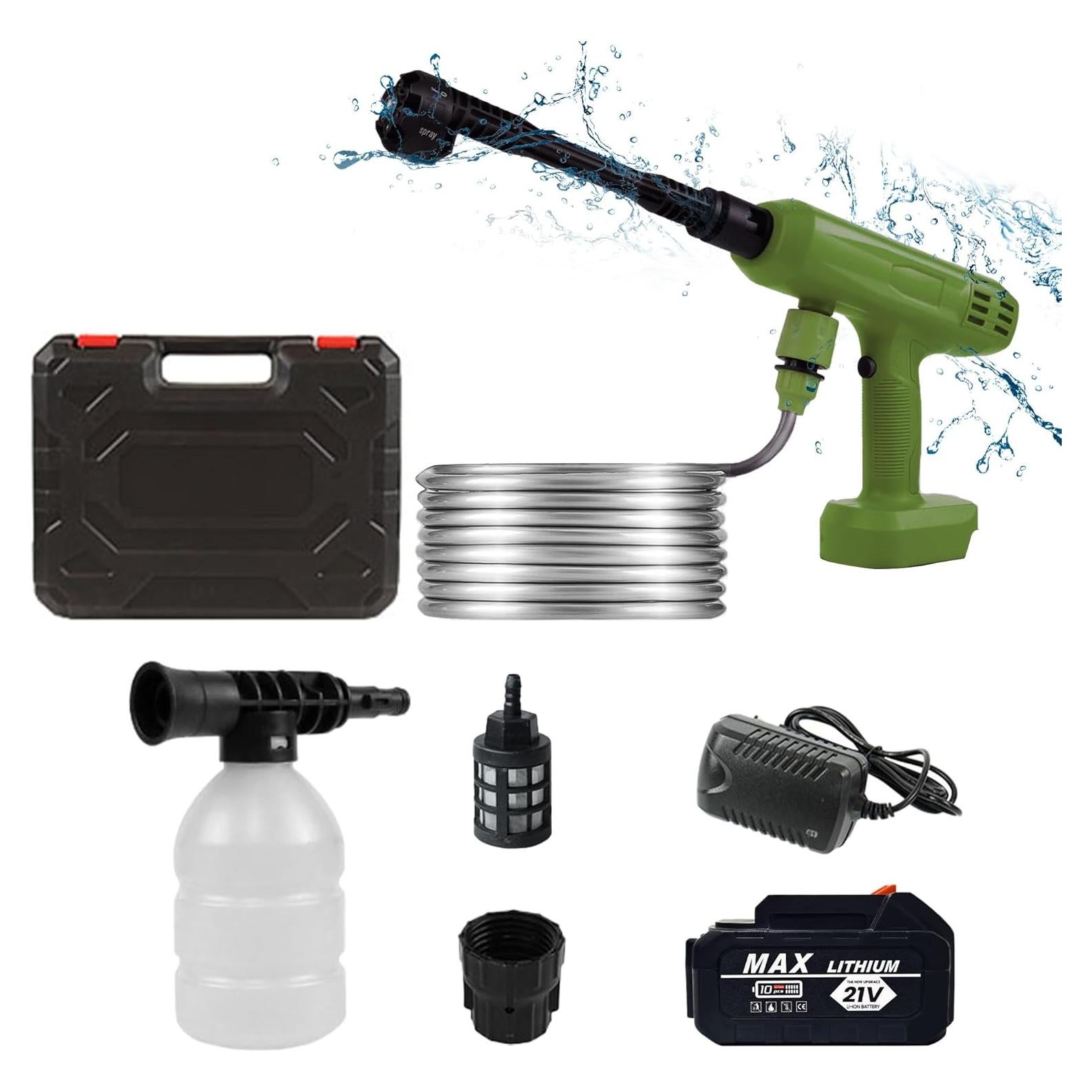 Lavadora a Presión Inalámbrica VLAIAN 1200PSI 4Ah Verde