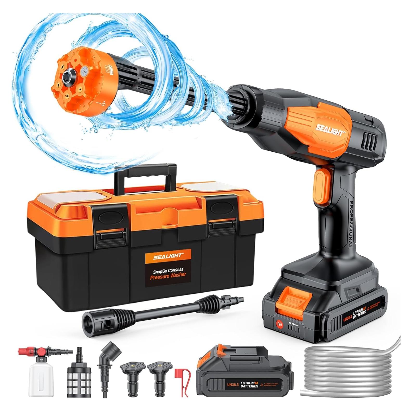 Lavadora a Presión Inalámbrica SEALIGHT 970 PSI 6-en-1