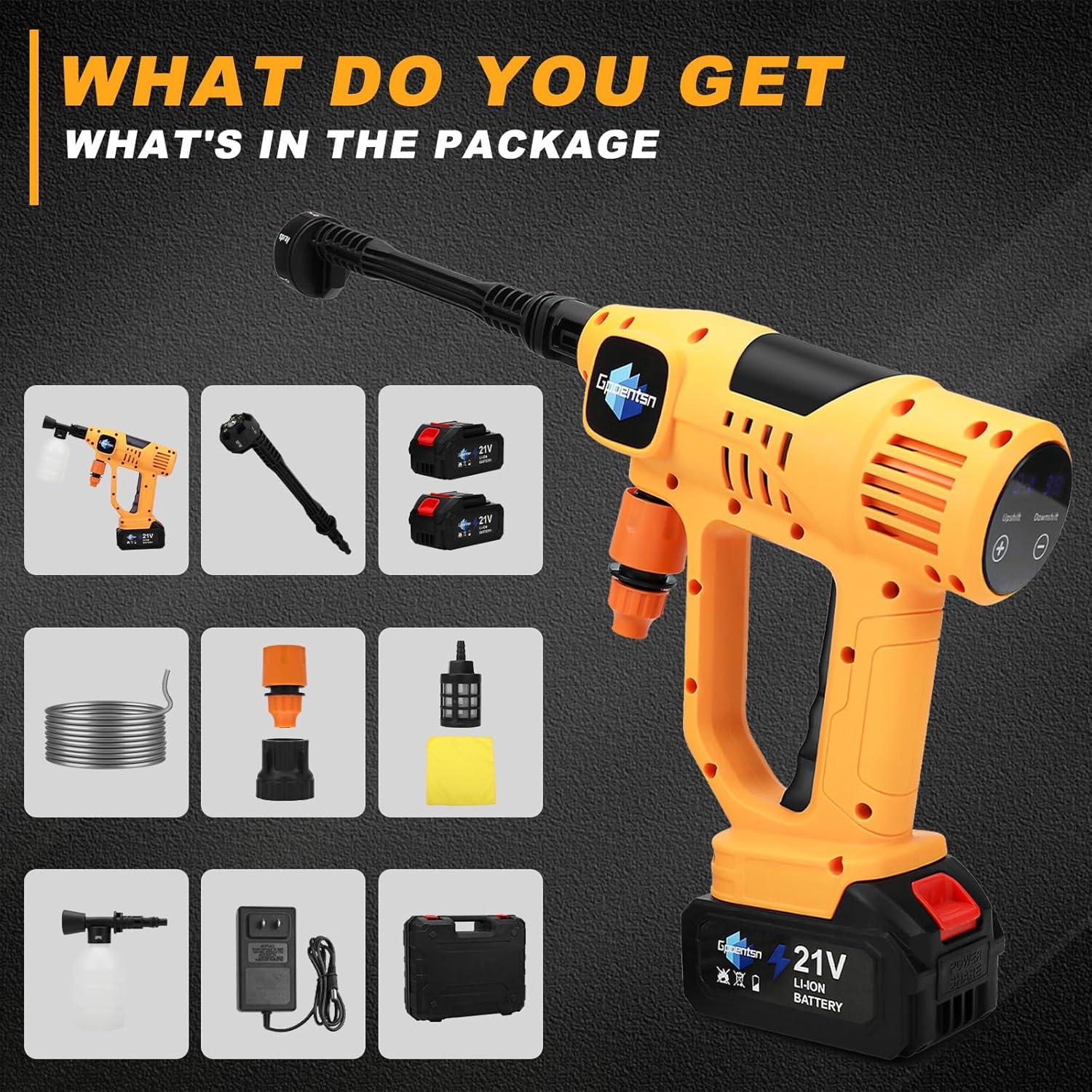 Lavadora a Presión Inalámbrica Gpaentsn 900PSI 6-en-1 Batería