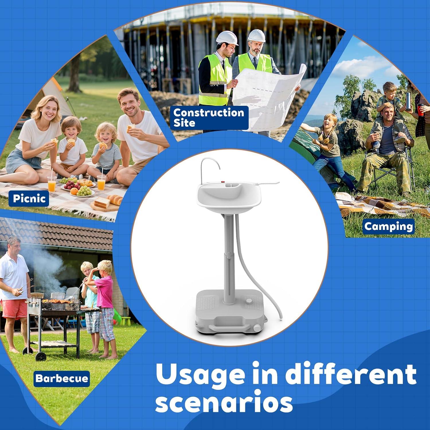 Estación de Lavado de Manos Portátil Tirmen 18L USB Batería