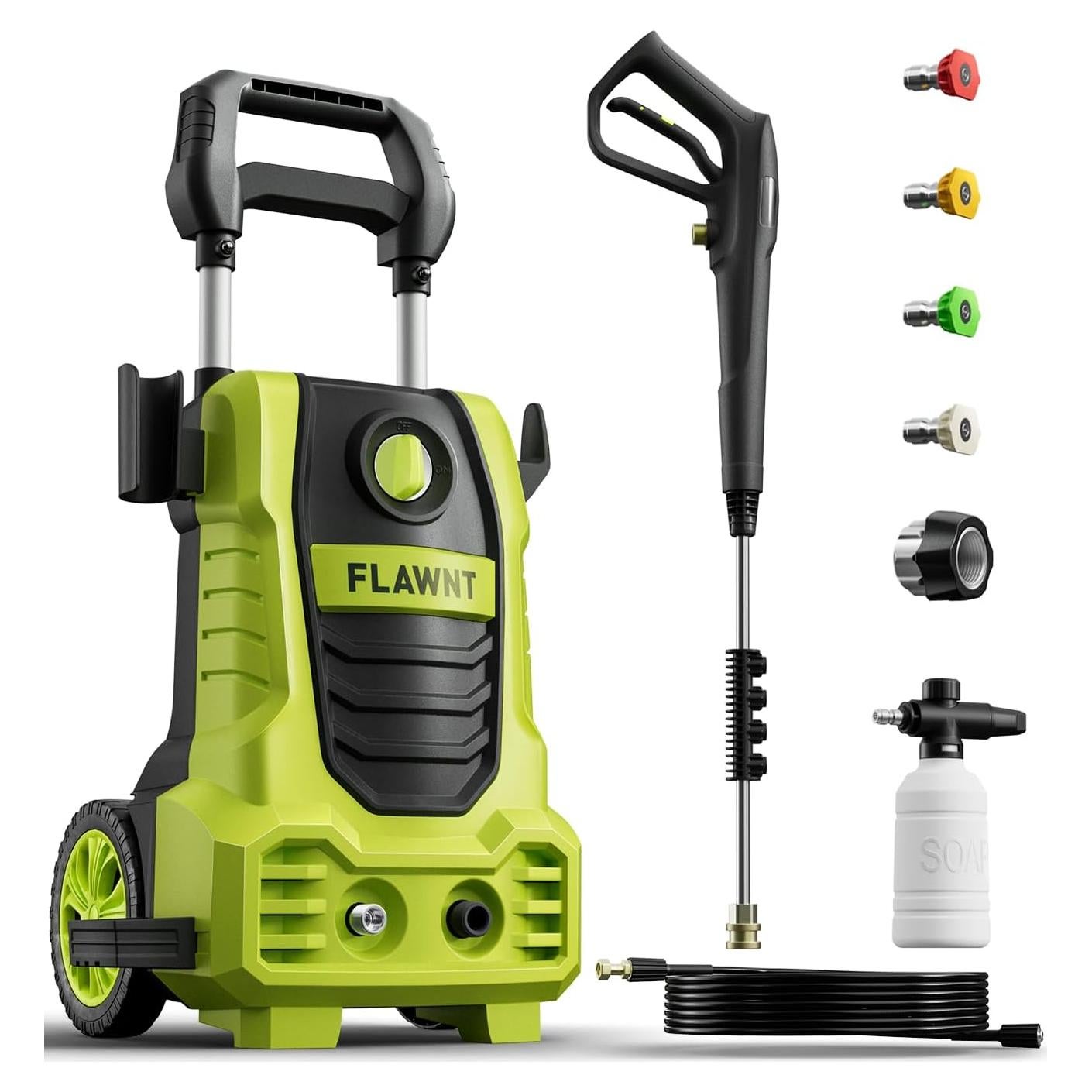 Limpiadora a Presión Eléctrica FLAWNT 2030 PSI 7.92m Verde Claro