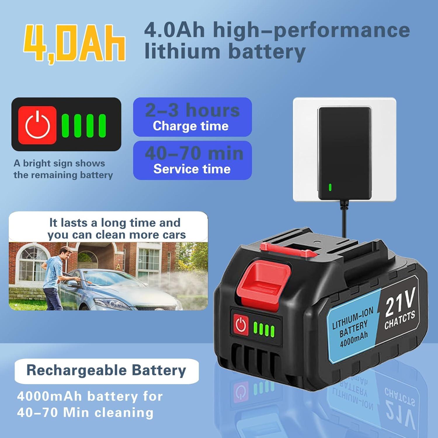 Lavadora a Presión Portátil Inalámbrica CHATCTS 980 PSI