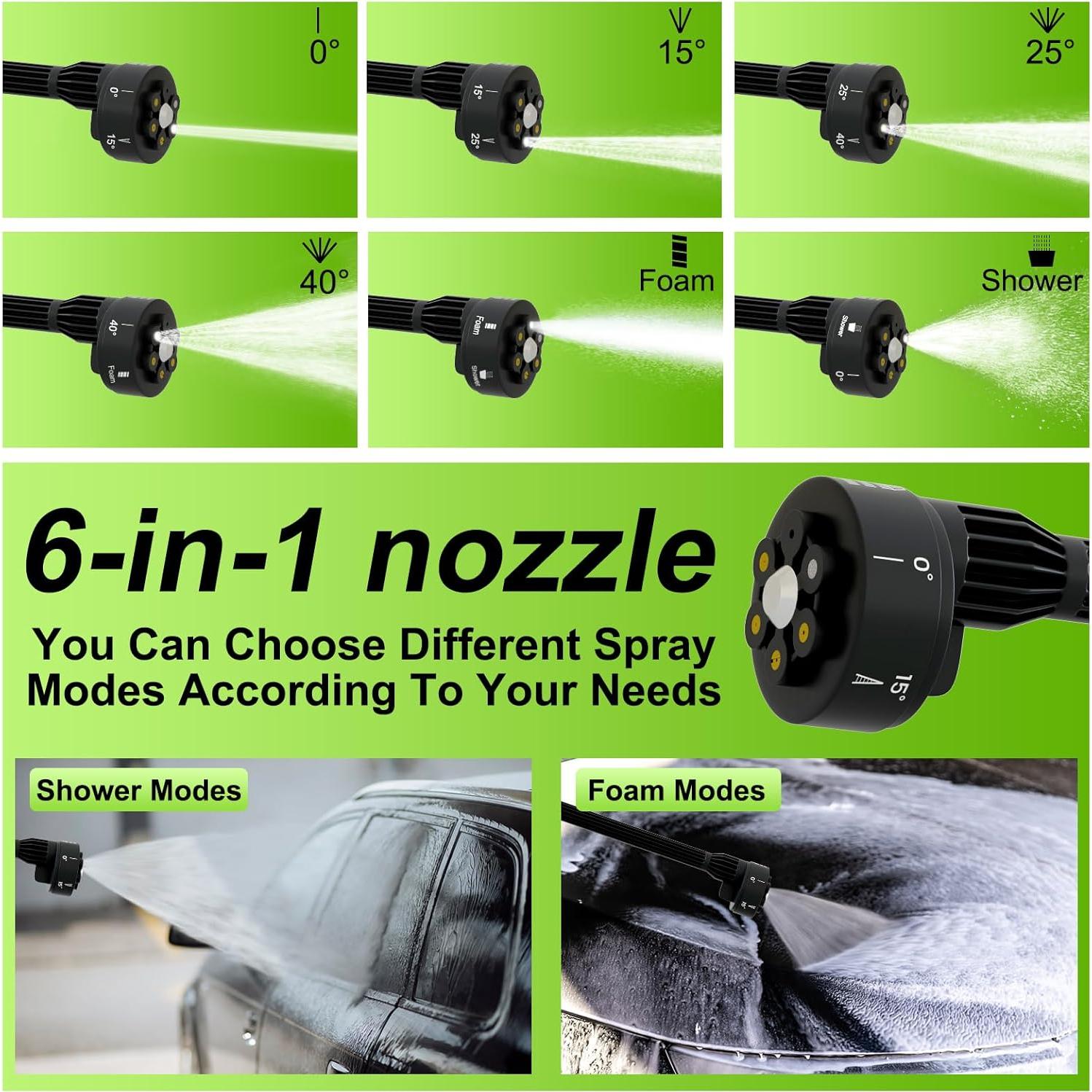 Lavadora a Presión Inalámbrica Blusoke 3.0Ah 6-en-1 Verde