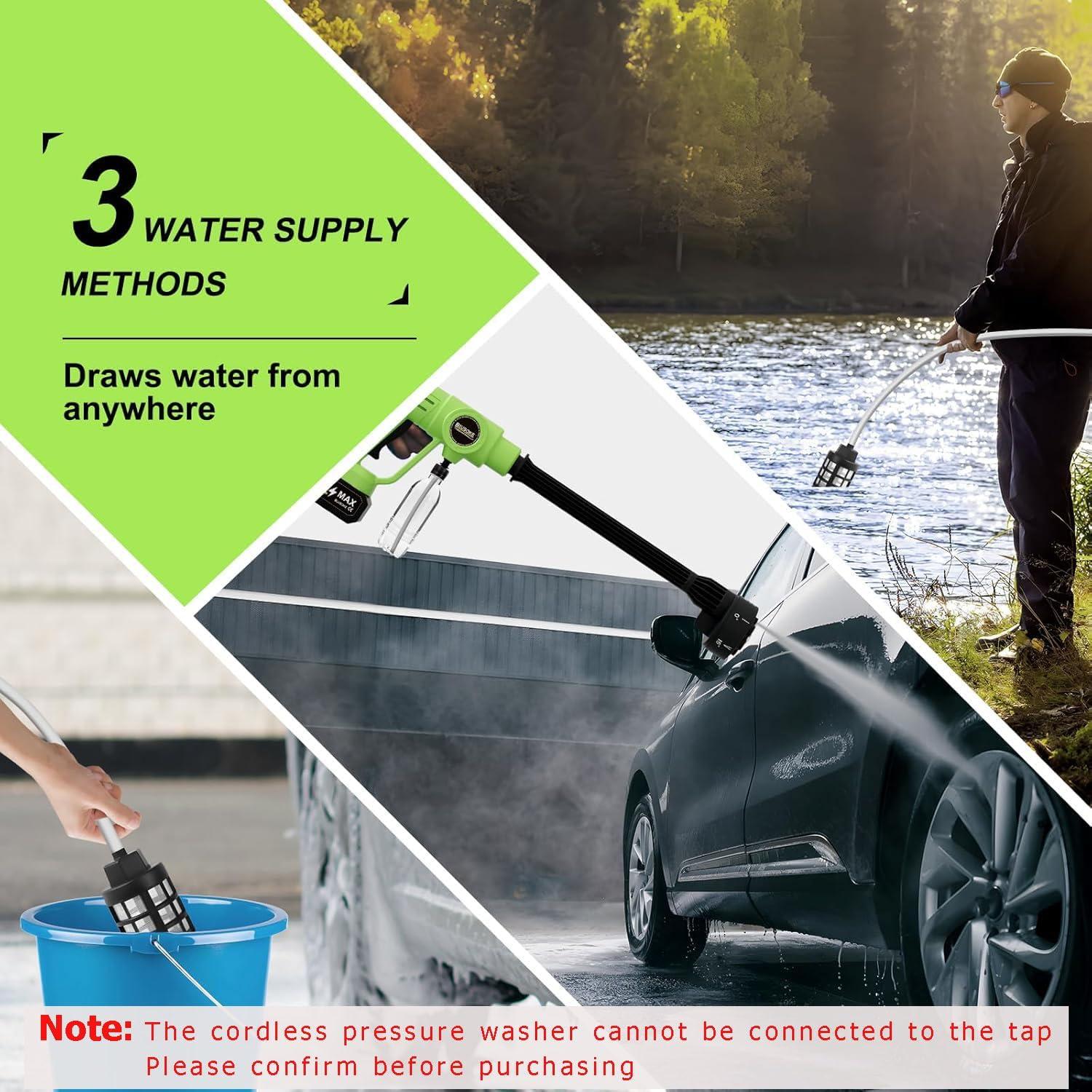 Lavadora a Presión Inalámbrica Blusoke 3.0Ah 6-en-1 Verde