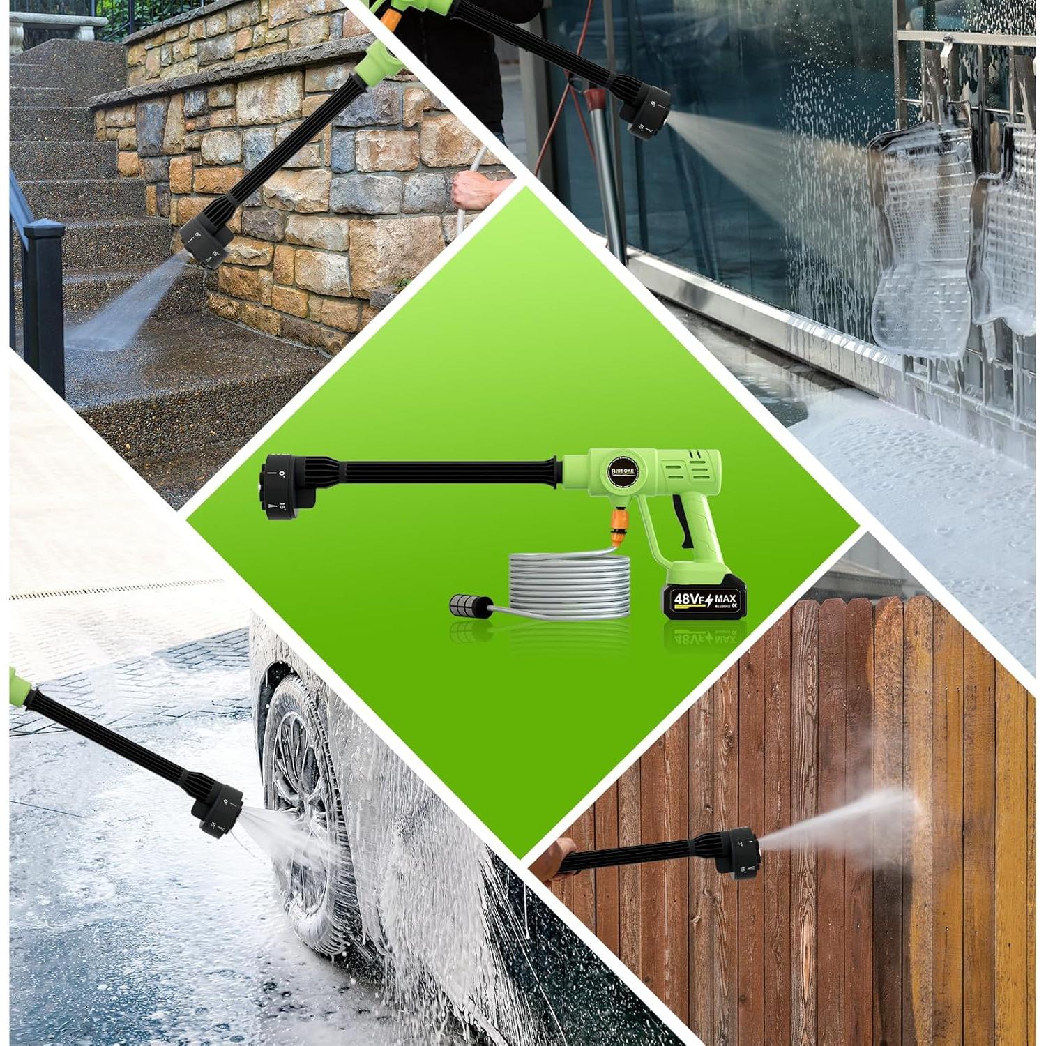 Lavadora a Presión Inalámbrica Blusoke 3.0Ah 6-en-1 Verde