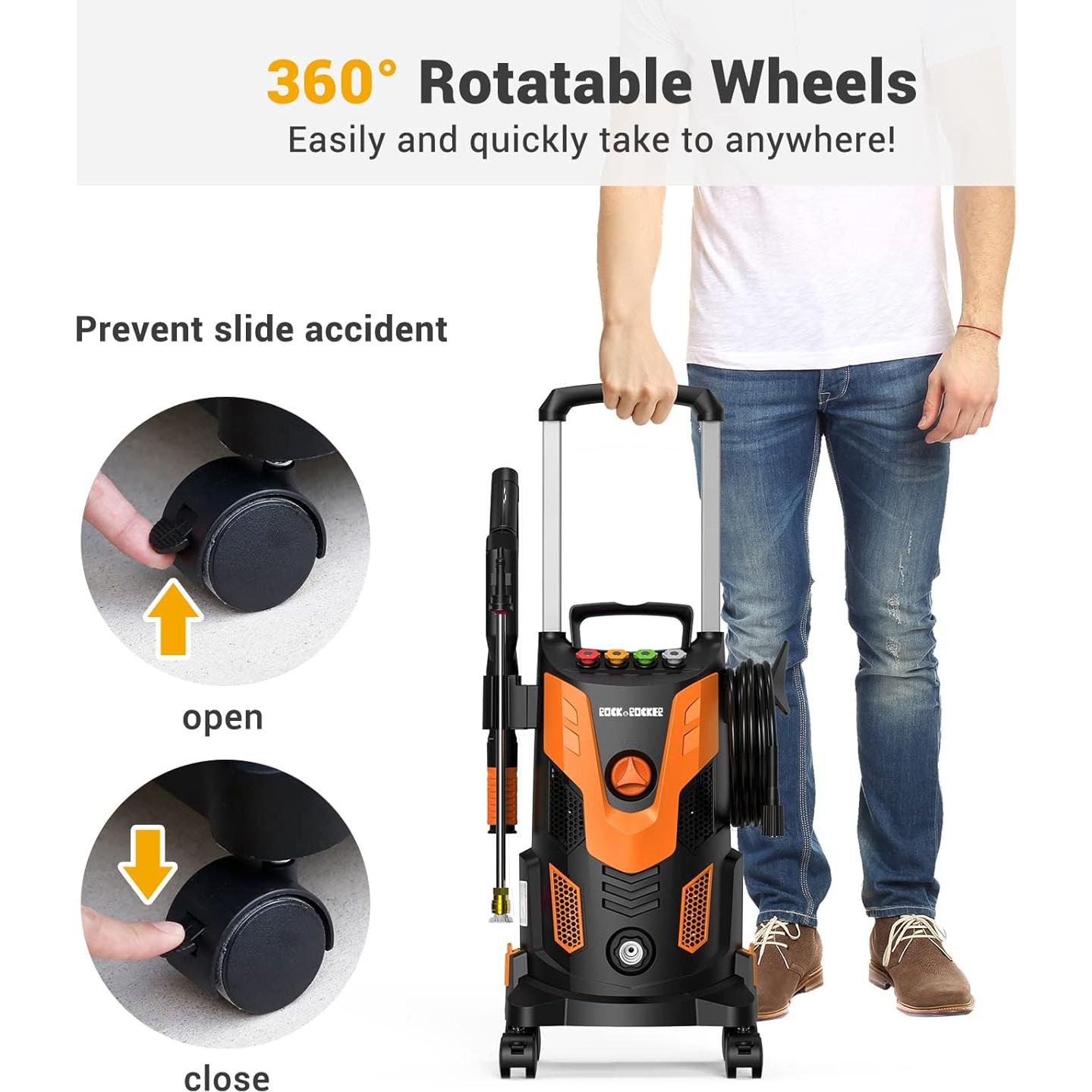 Lavadora a Presión Rock&Rocker 1750 PSI 9.5 L/min Portátil