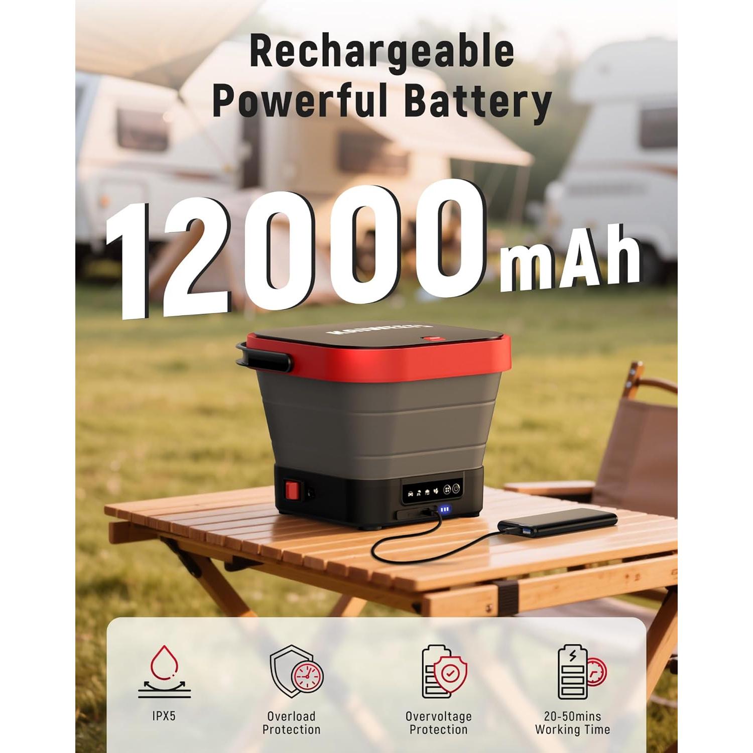 Lavadora a Presión Eléctrica KAIWEETS KPW-F1 12L Plegable